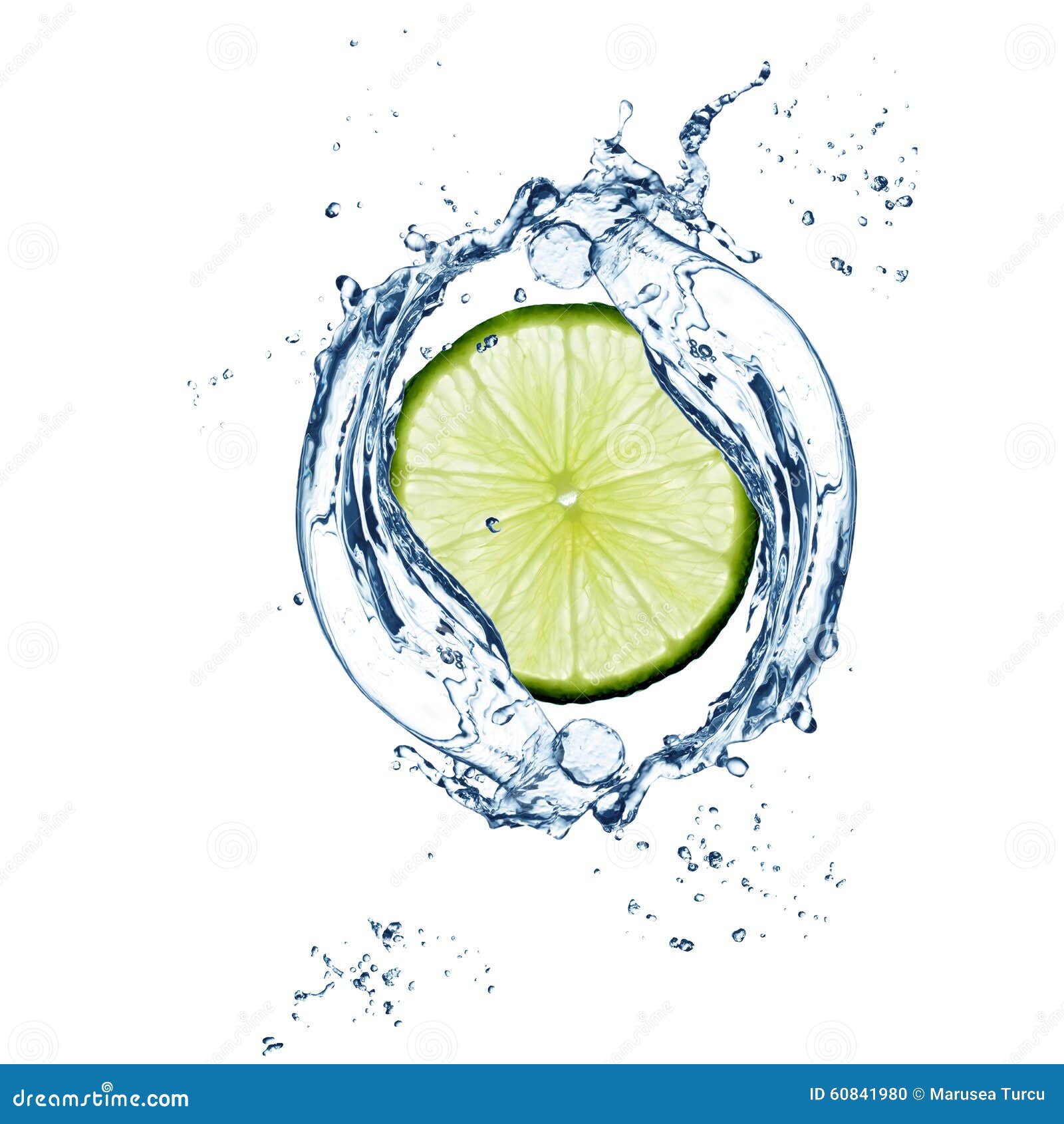 Slice of Lime in Water Splash Stock Photo Image of clean, fruit 60841980