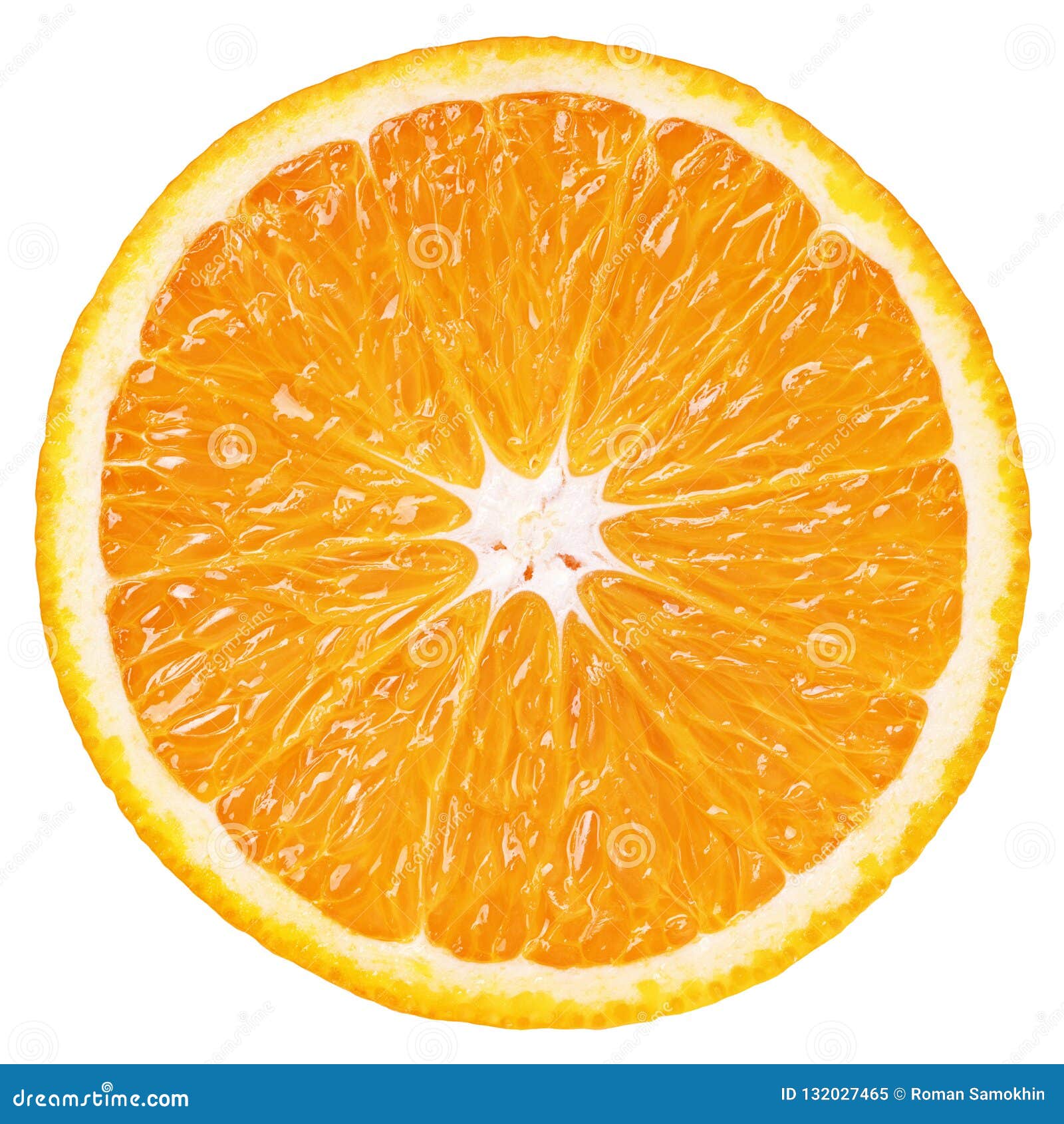 Slice Of Orange Citrus Fruit Isolated On White Stock Image Image Of