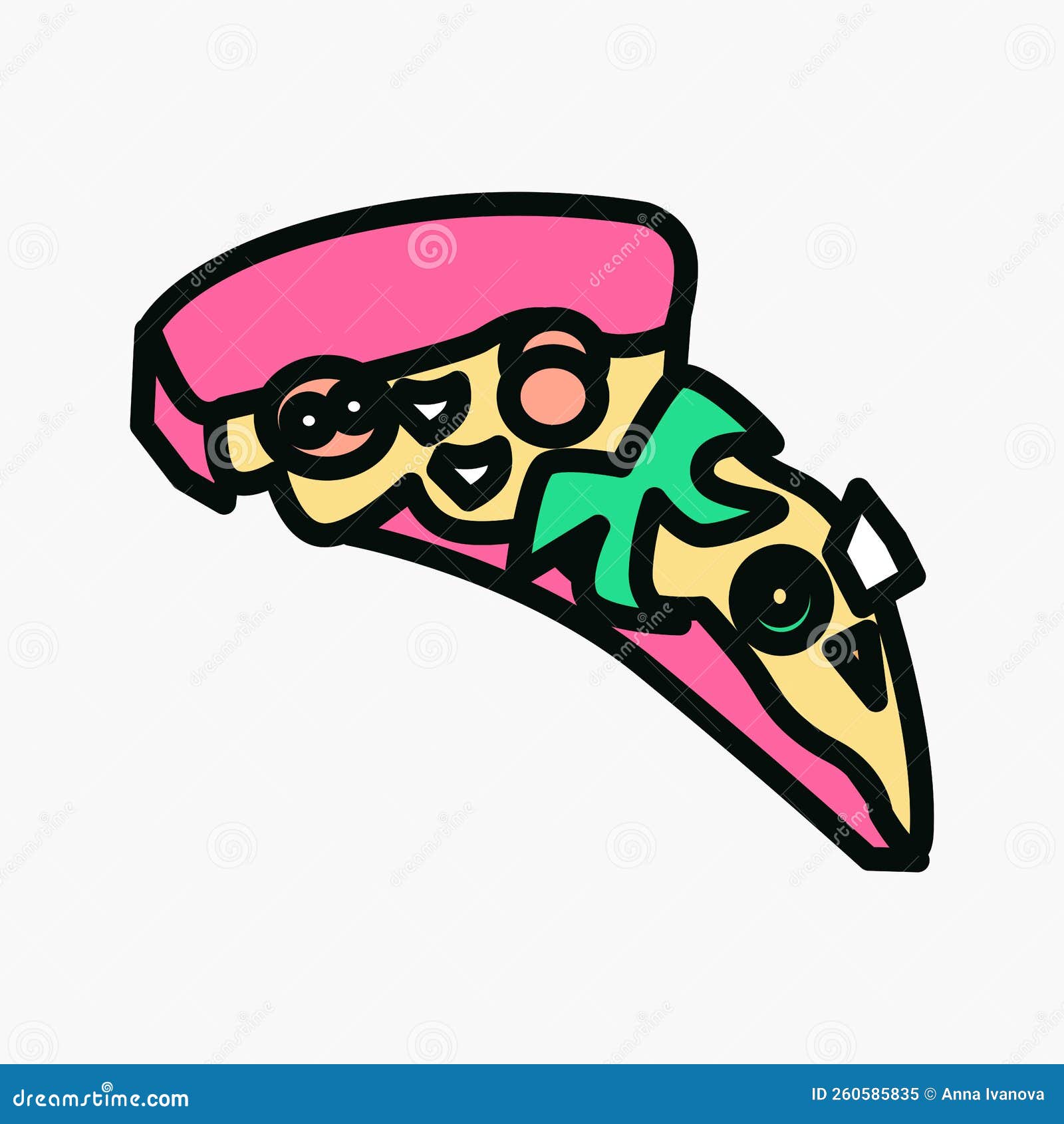 Slice of Pizza Cartoon Pin in 80s 90s Pop Art. Fashion Modern Stiker with  Cute Funkey Fast Food Elements Stock Vector - Illustration of pizza,  cartoon: 260585835