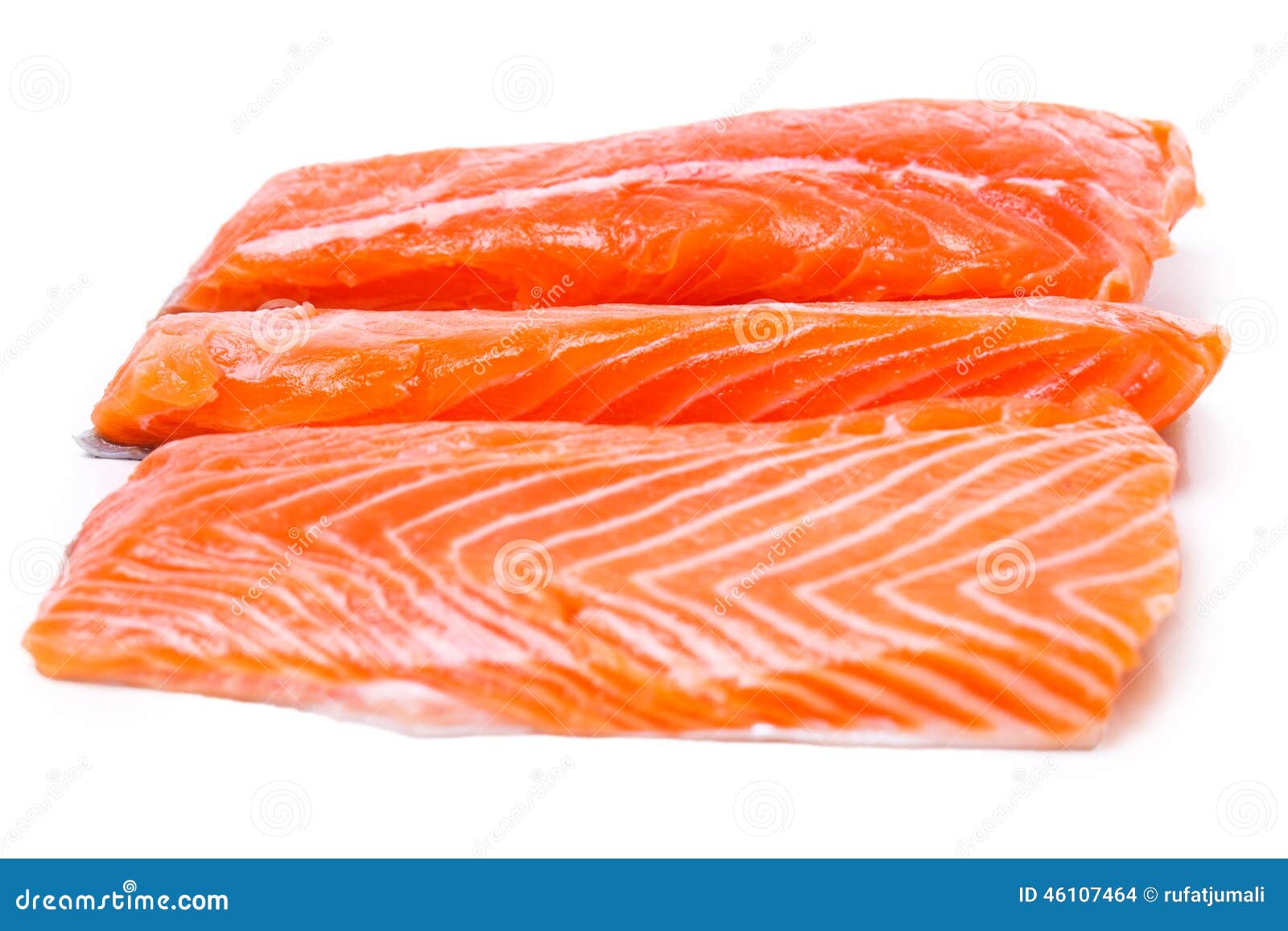 Slice of raw salmon stock photo. Image of healthy, slices - 46107464