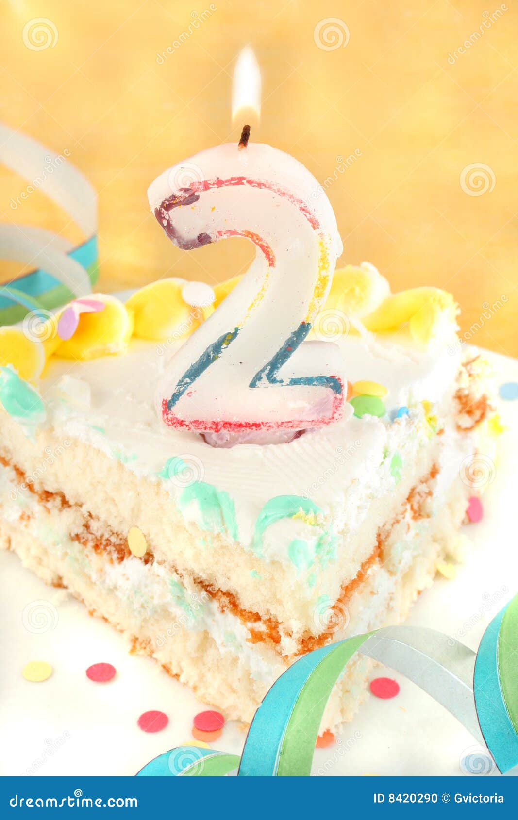 Slice second birthday cake stock photo. Image of sugar - 8420290