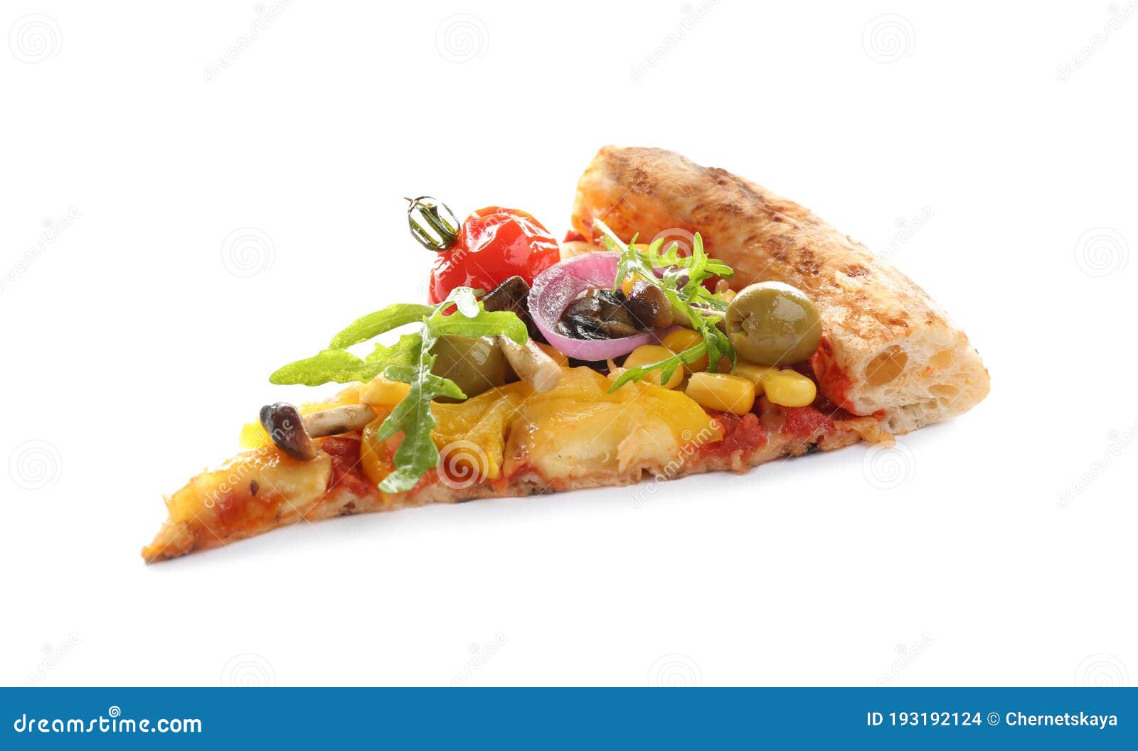 Slice of Tasty Vegetable Pizza Isolated Stock Photo Image of dinner