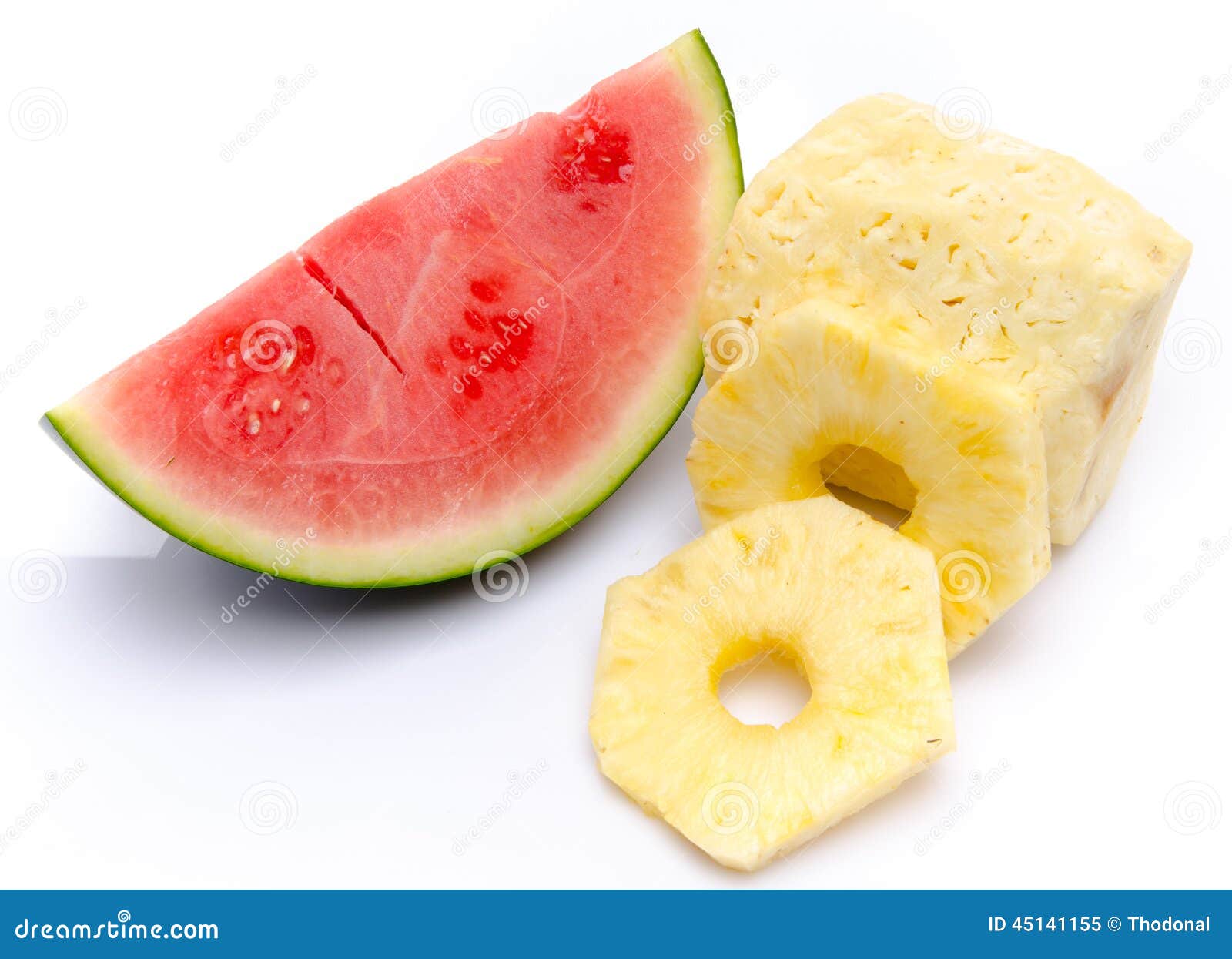 Slice of Watermelon and Pineapple Stock Image Image of green, fresh