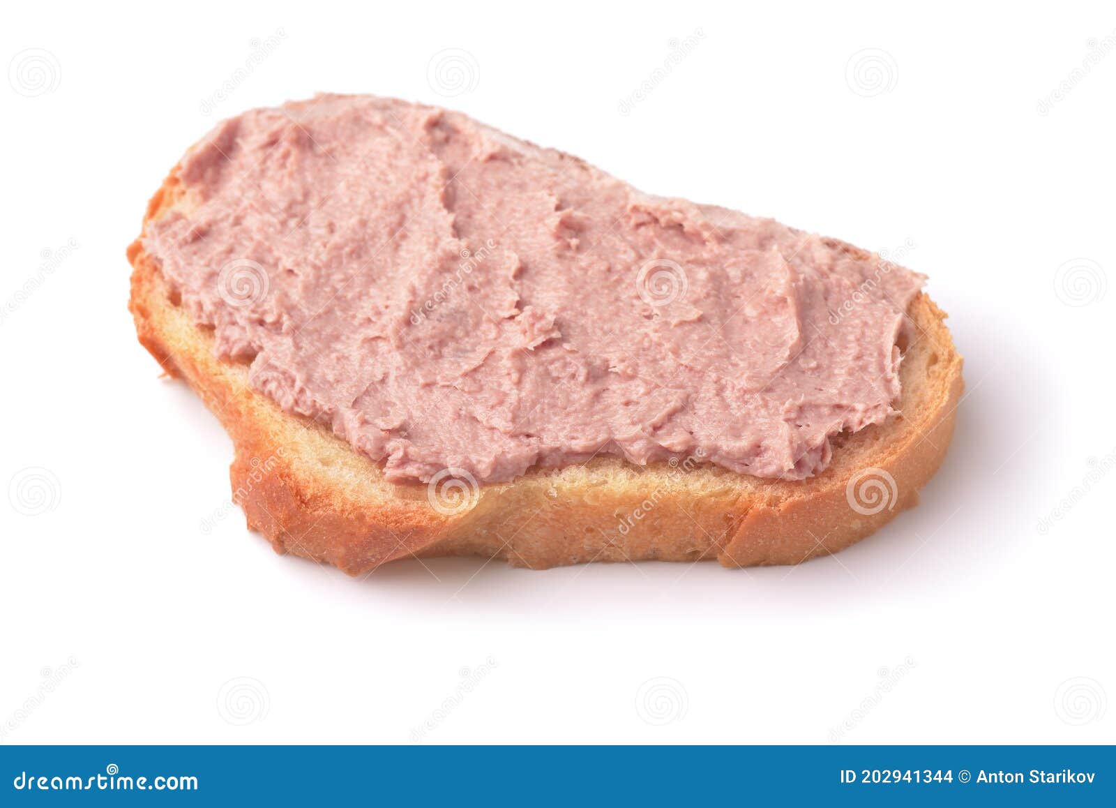 Slice of Wheat Bread with Liver Pate Stock Photo Image of brown