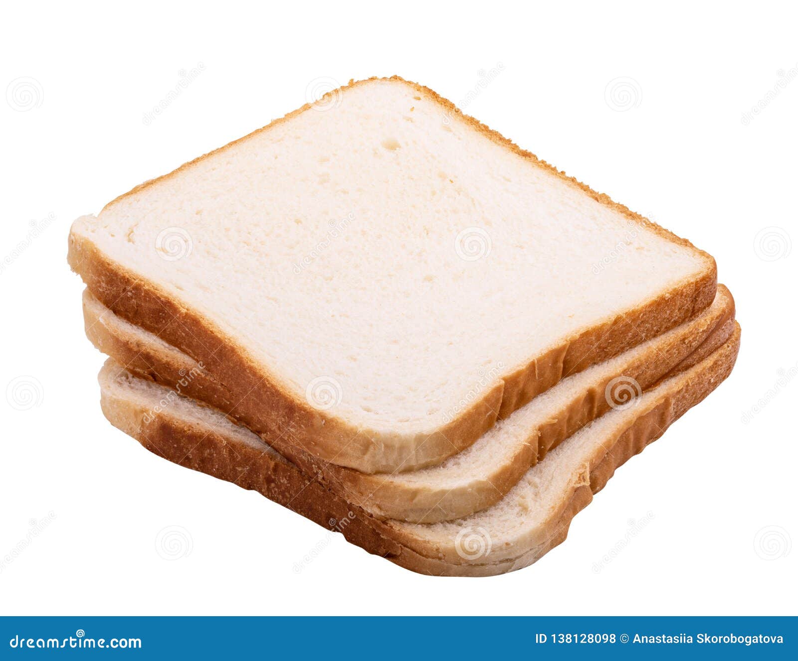 Slice of White Bread Isolated on White Stock Photo Image of closeup