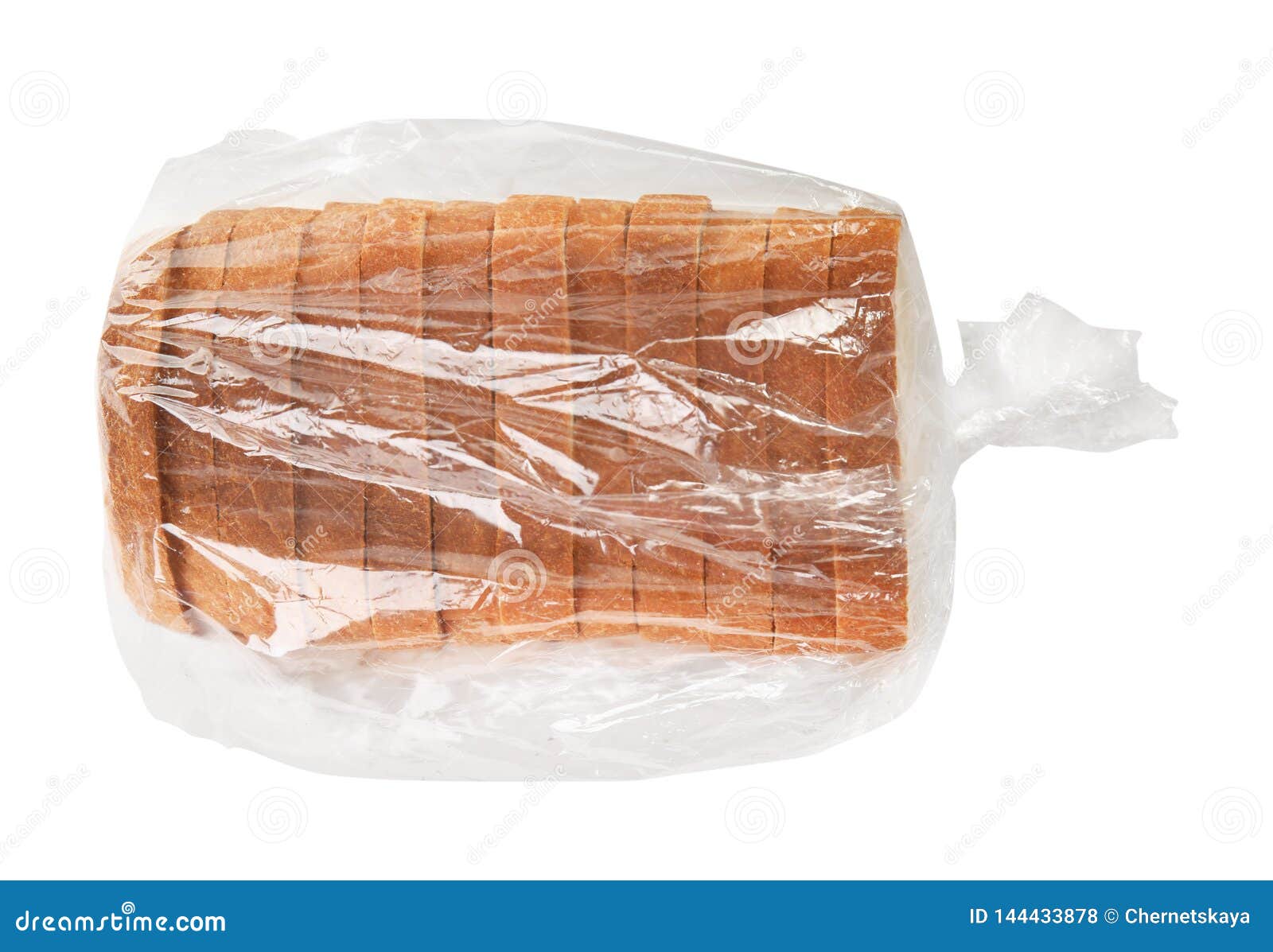 Sliced Bread in Plastic Bag on White Background Stock Photo Image of
