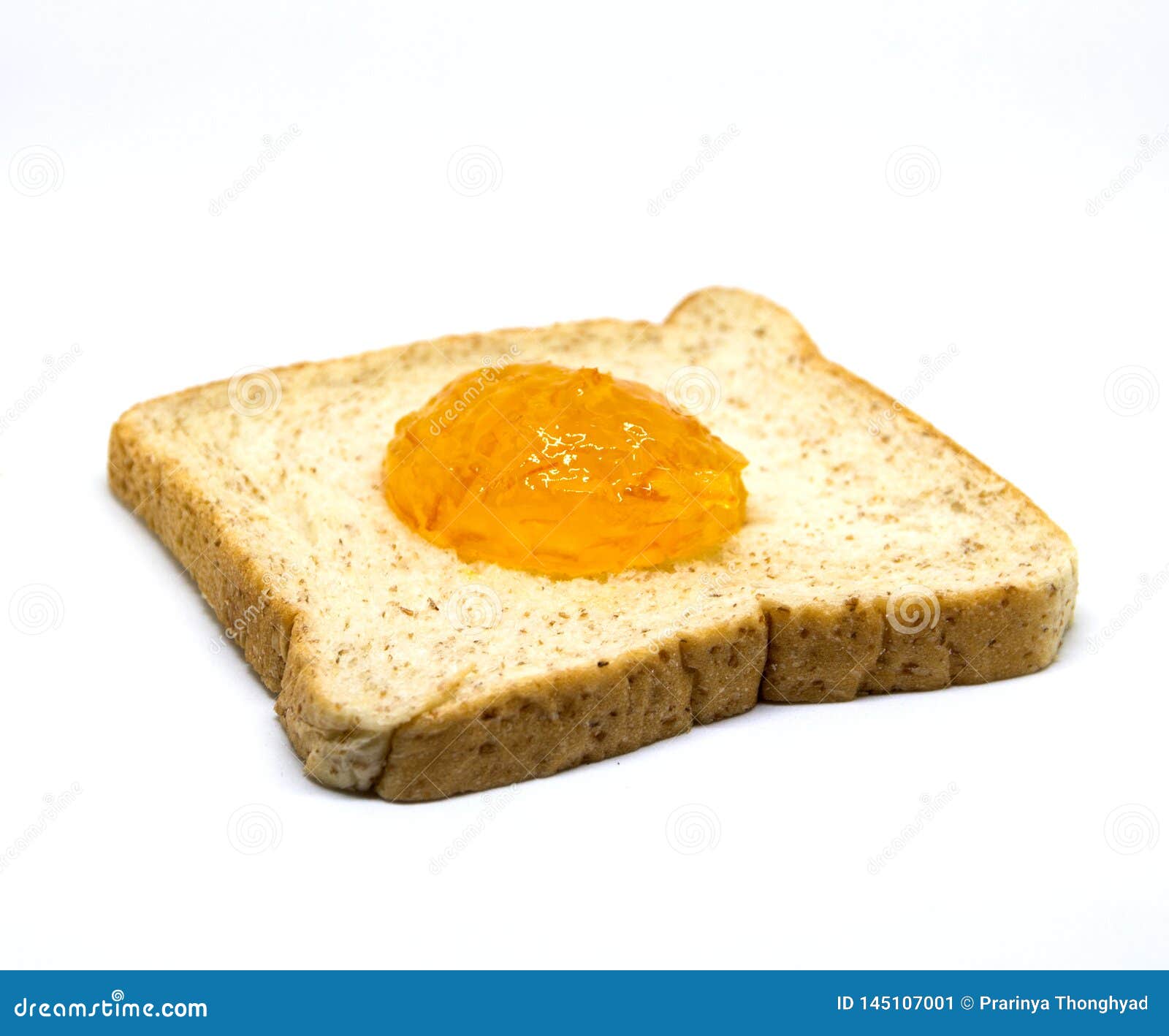 Sliced Breads With Jam Pineapple On A White Background Stock Image