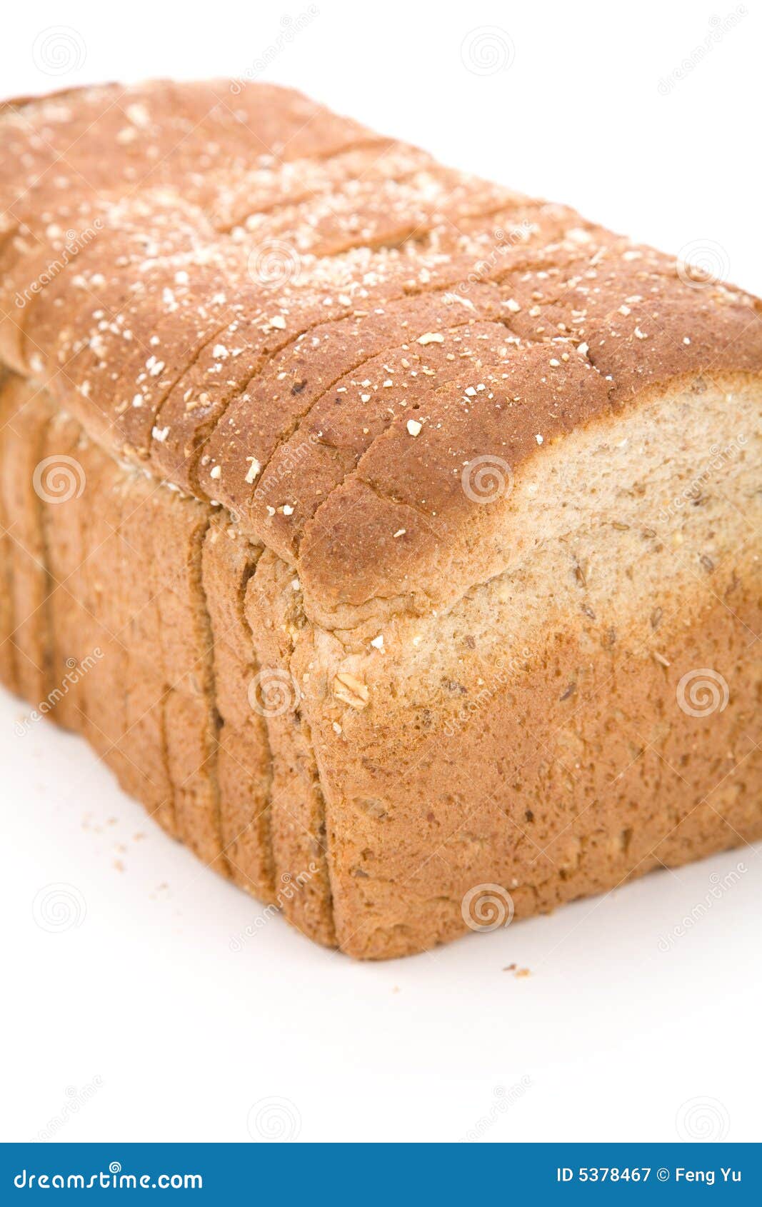 Sliced Brown Bread stock image. Image of flour, isolated 5378467