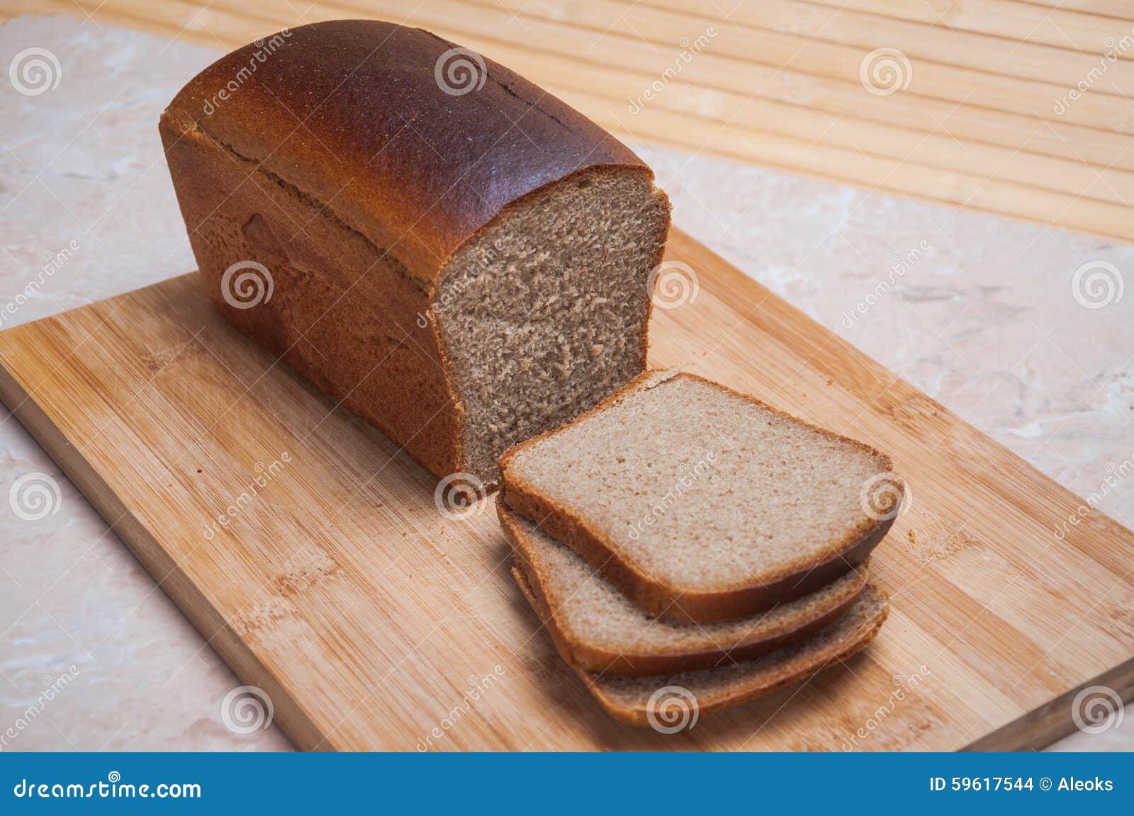 Sliced Brown bread stock photo. Image of bakery, product 59617544