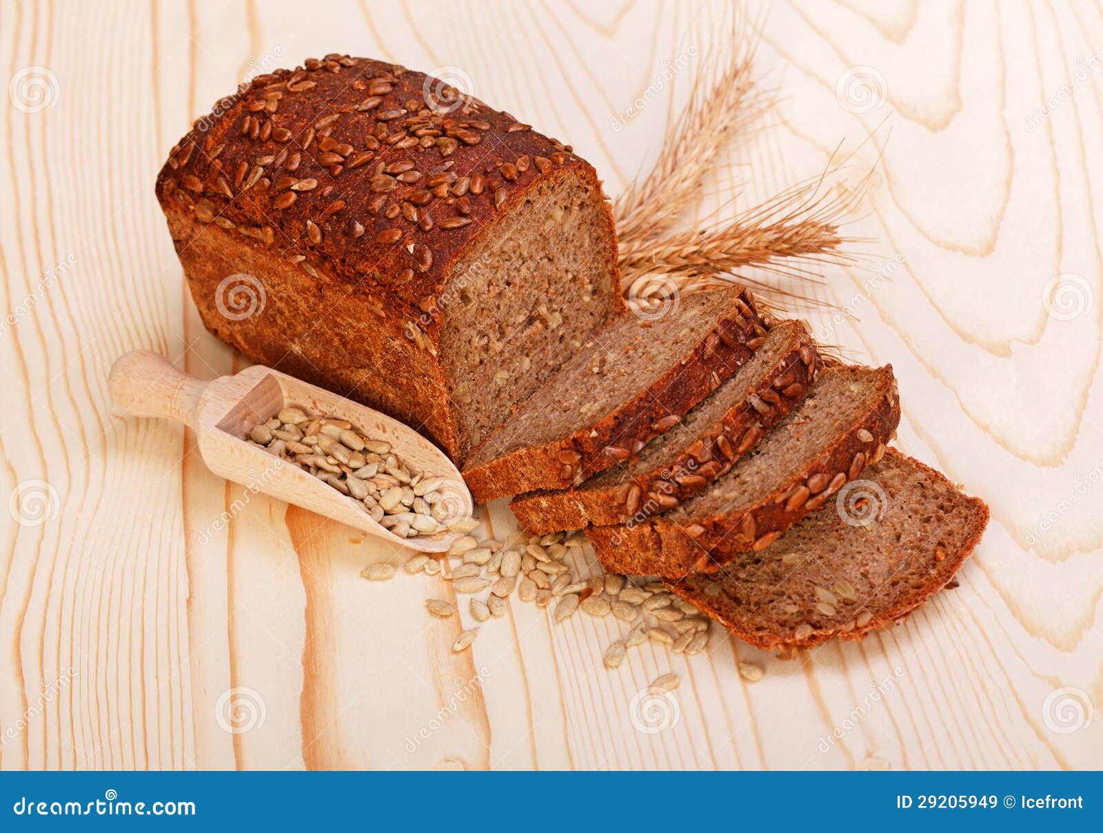 Sliced Brown Bread with Seeds Stock Image Image of wheat, board 29205949