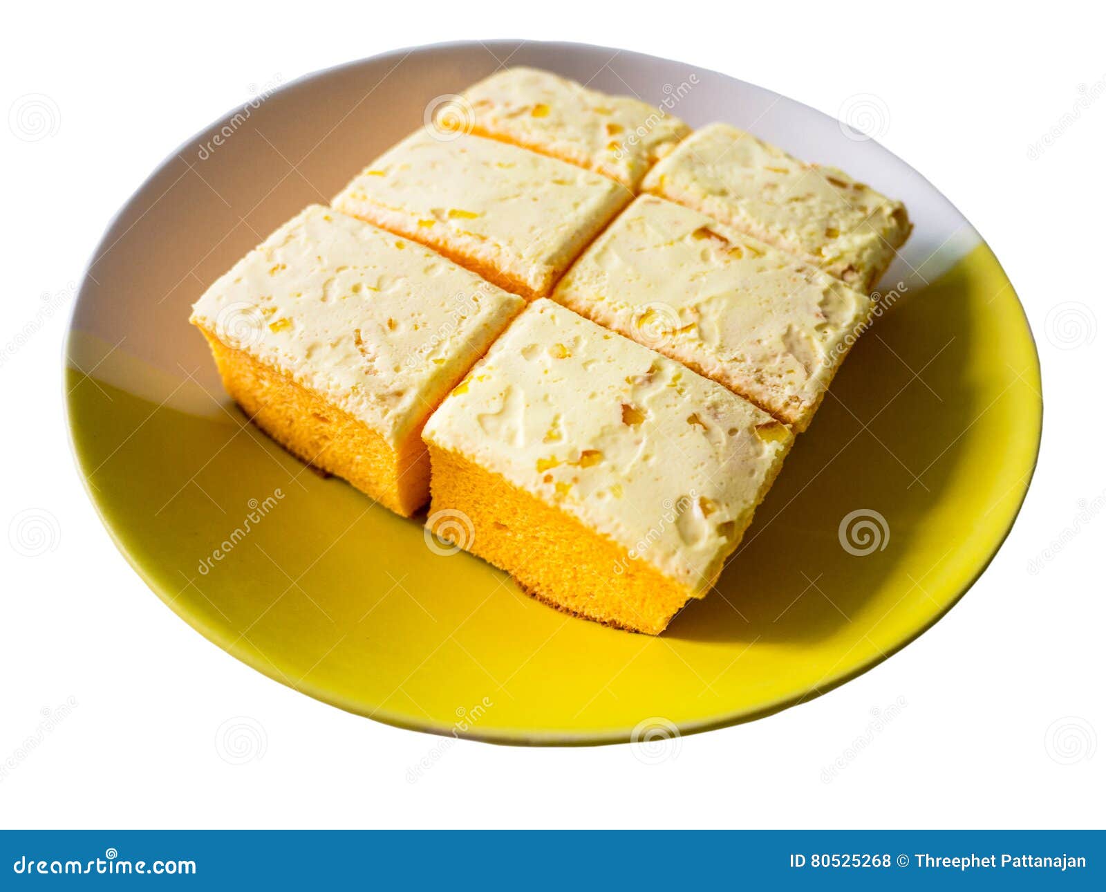 Sliced Butter Cake on White Background Stock Photo Image of delicious, piece 80525268