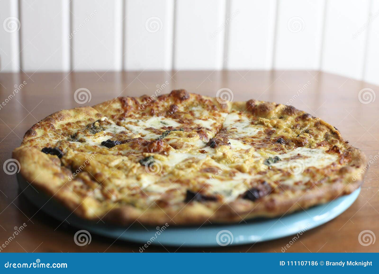 Sliced Cheese Pizza stock photo. Image of dough, italian 111107186