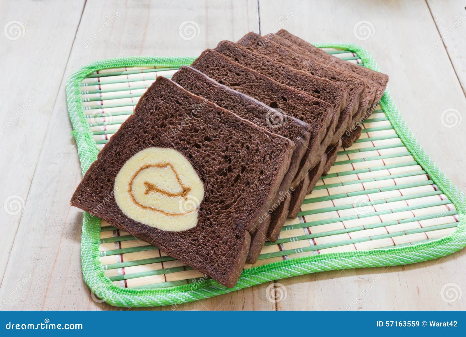 Sliced Chocolate Bread with Jam Roll Cakes Stock Image Image of roll
