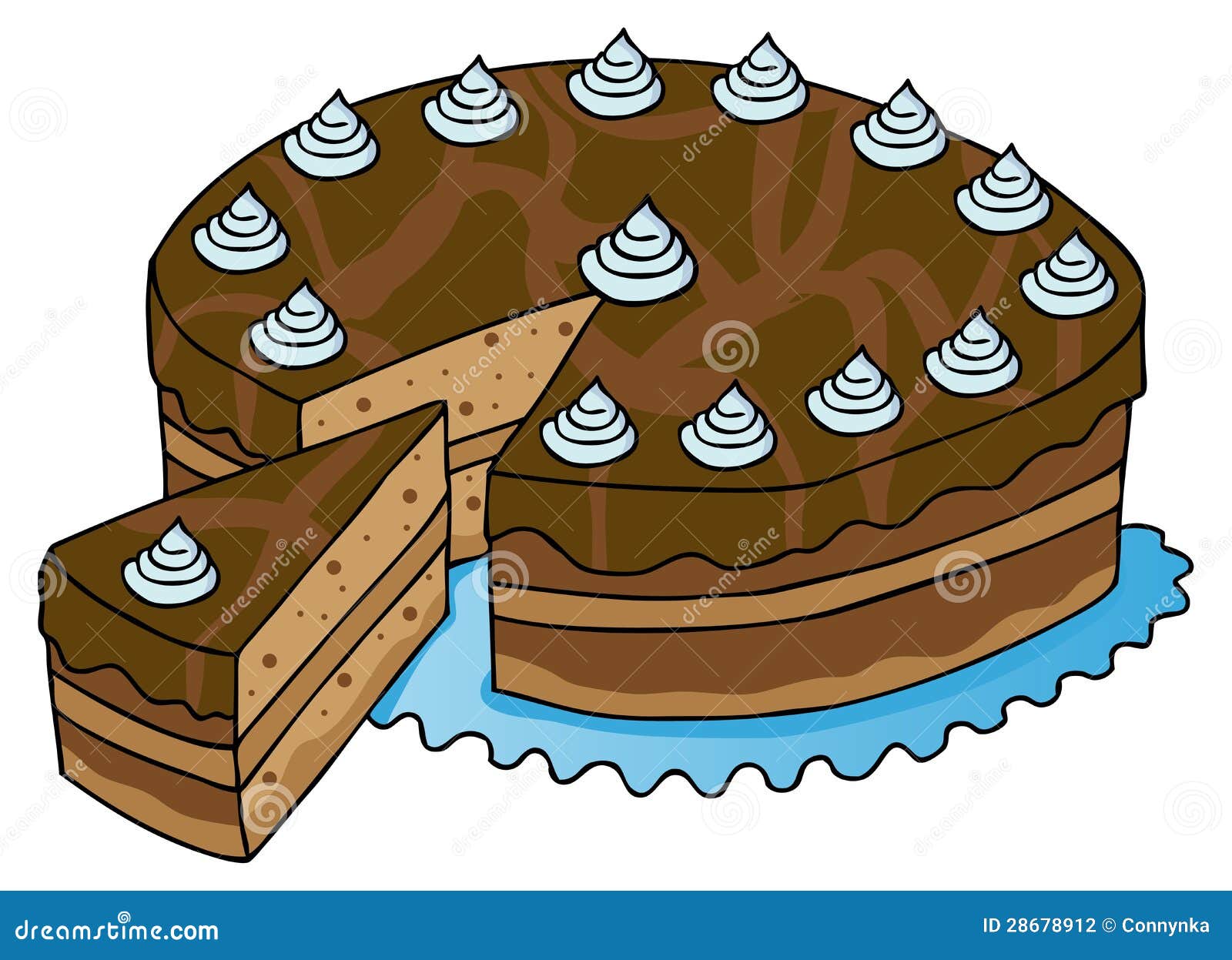 Sliced chocolate cake stock vector. Illustration of fresh - 28678912