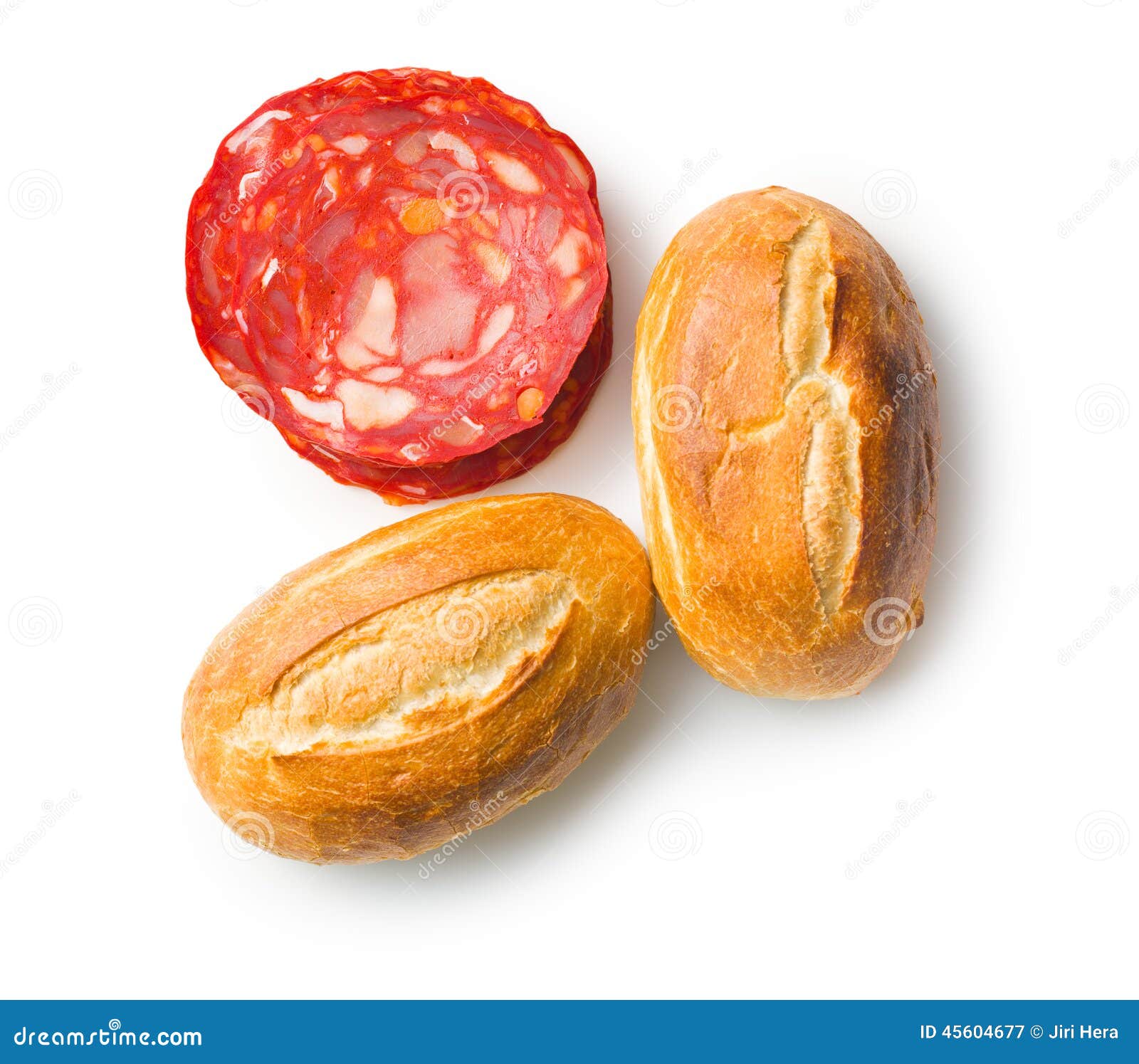 Sliced Chorizo Salami and Buns Stock Image Image of pork, spiced