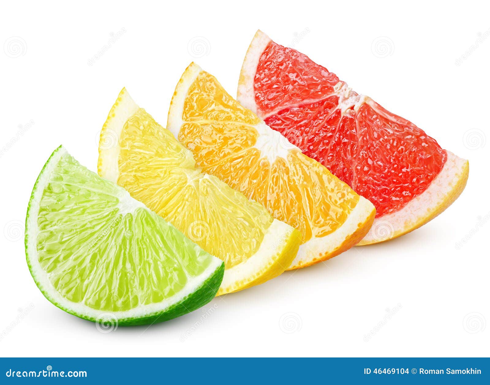 sliced citrus fruit - lime, lemon, orange and grapefruit