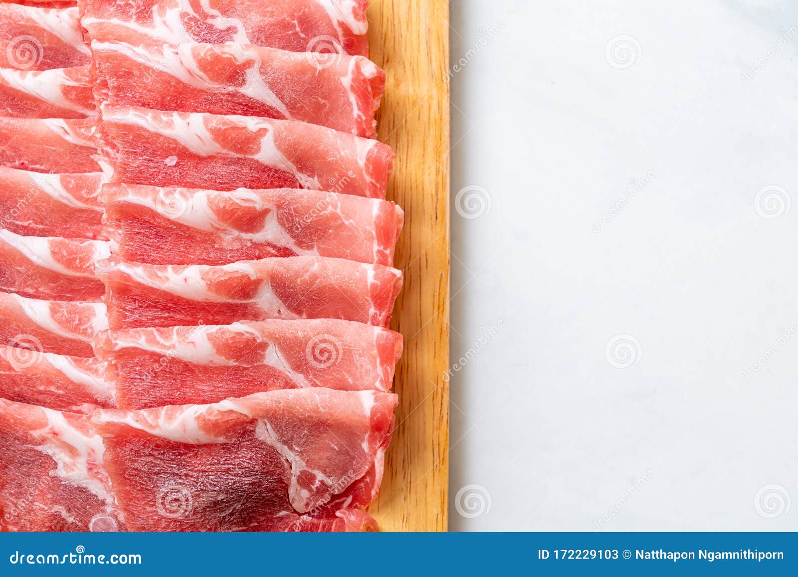 Sliced collar pork raw stock image. Image of nutrition 172229103
