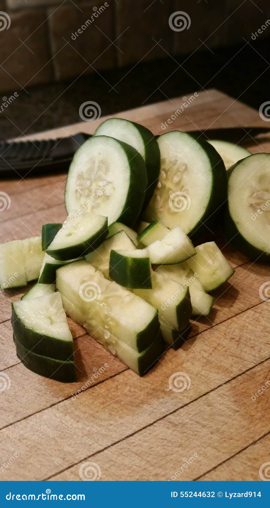 Sliced and Diced Cucumber stock photo. Image of fresh 55244632