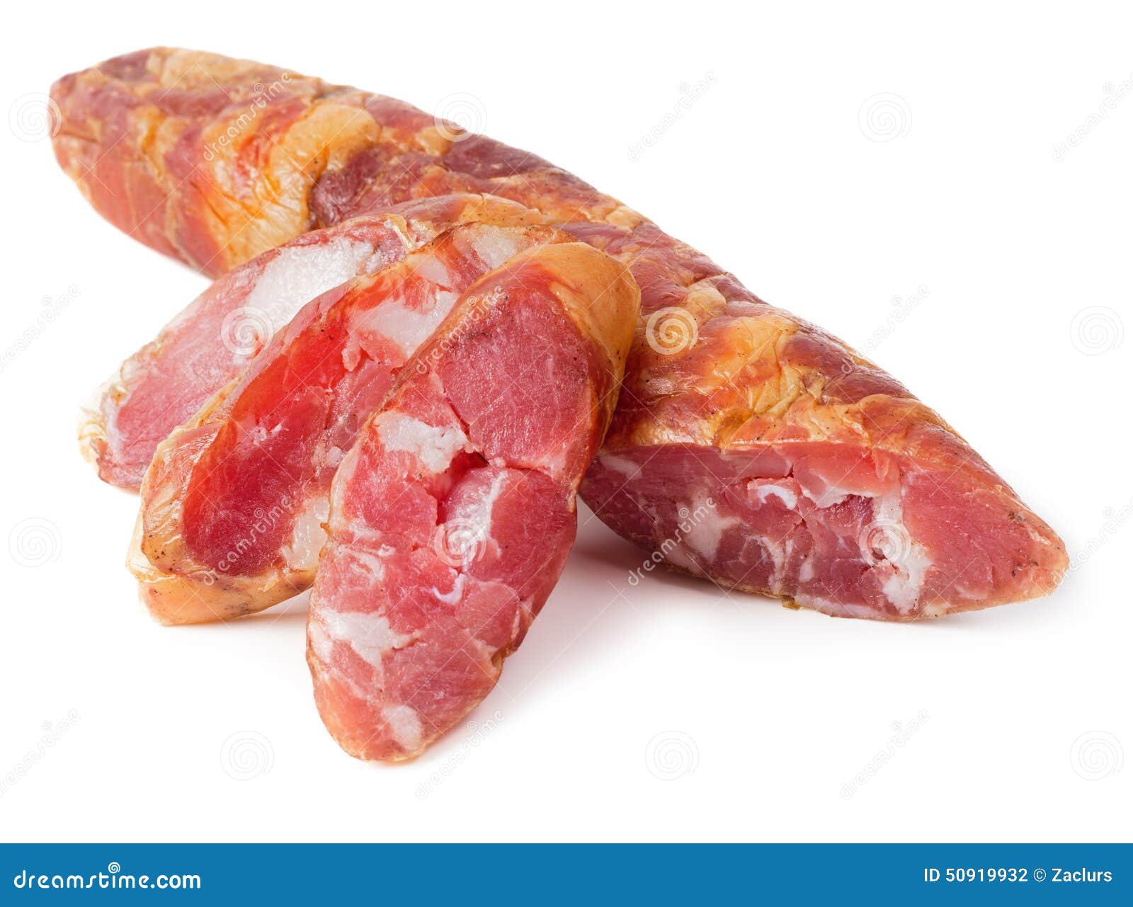 Sliced dry cured sausage stock photo. Image of delicatessen 50919932