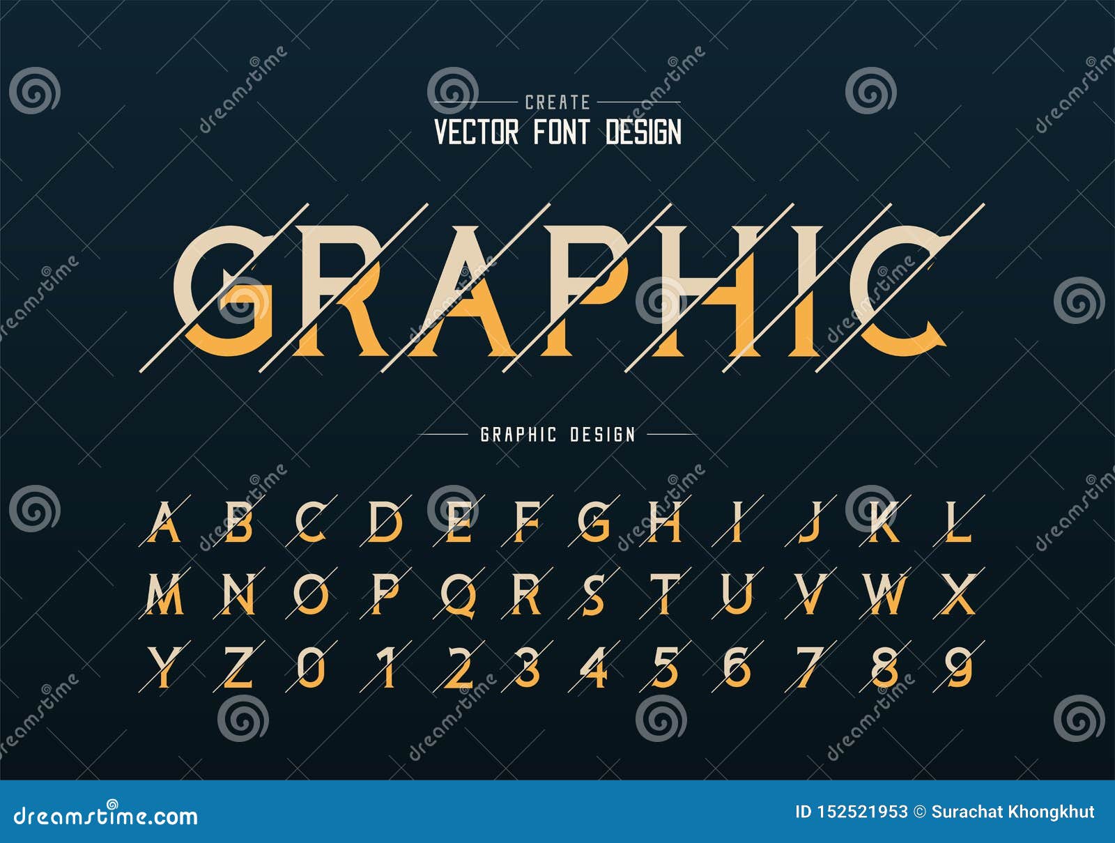 Sliced font and alphabet vector, Idea typeface letter and number design, Graphic text on background