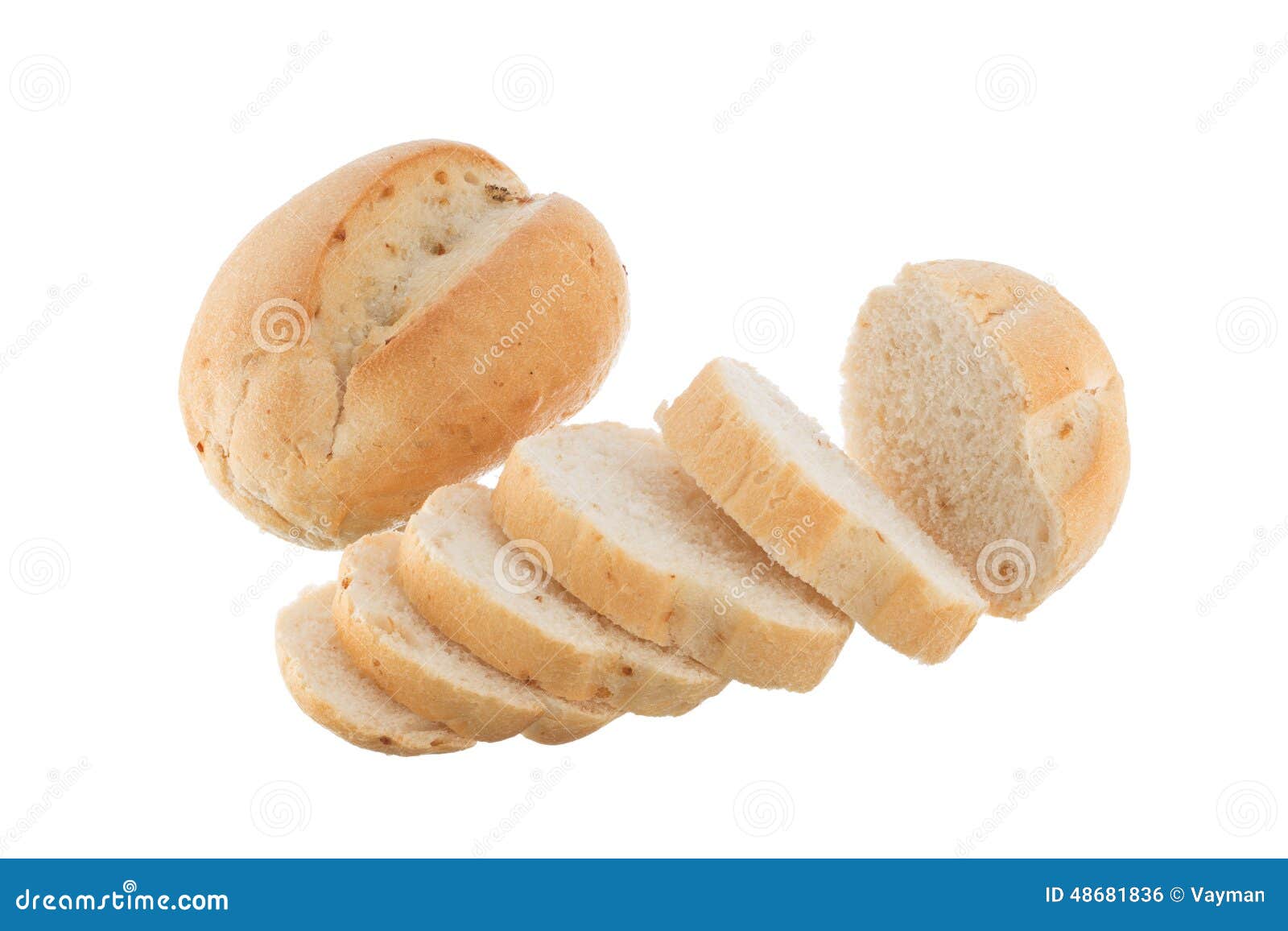 Sliced french bread roll stock photo. Image of isolated 48681836