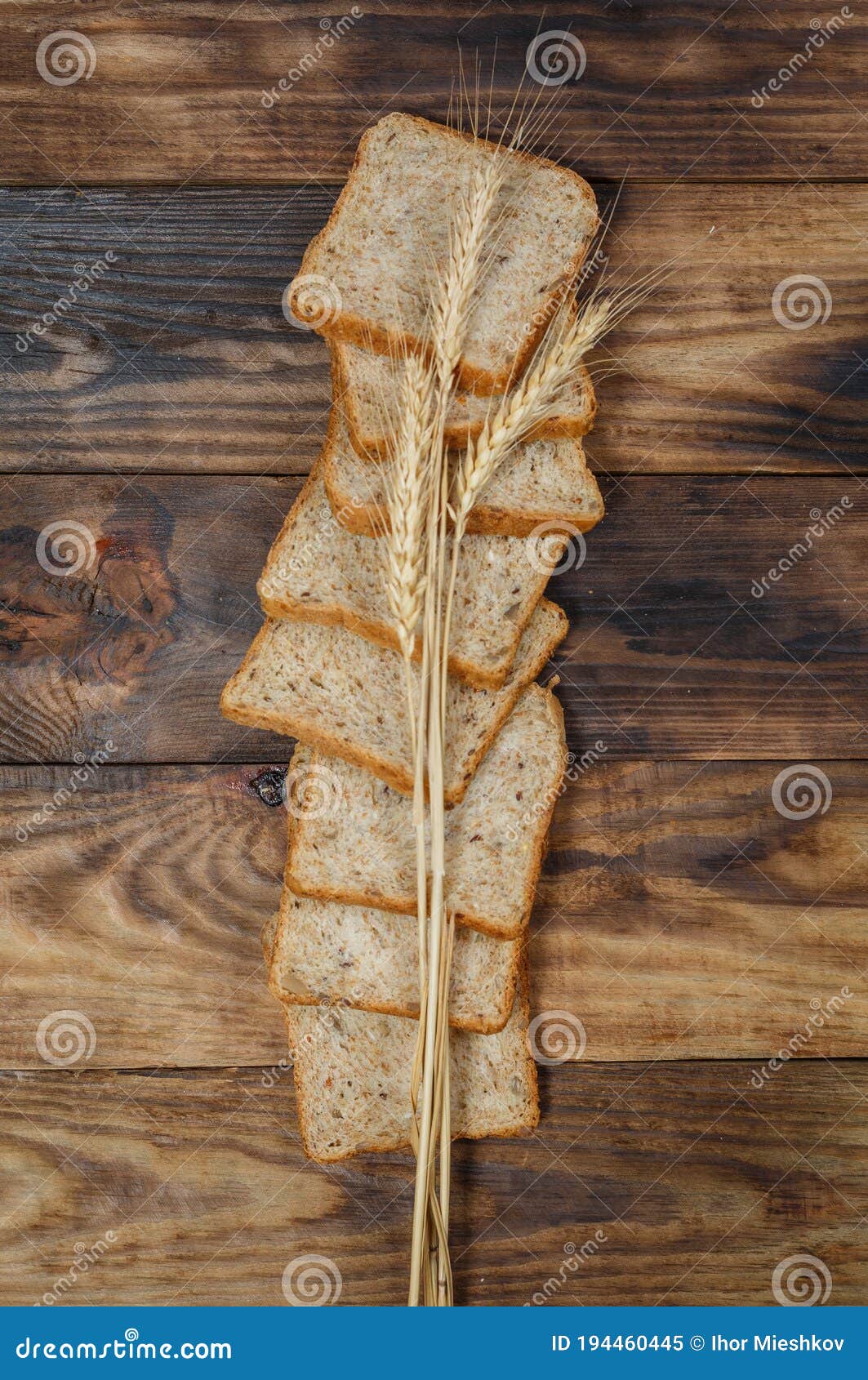 Sliced Fresh Glutenfree Bread on Wooden Surface Stock Image Image of