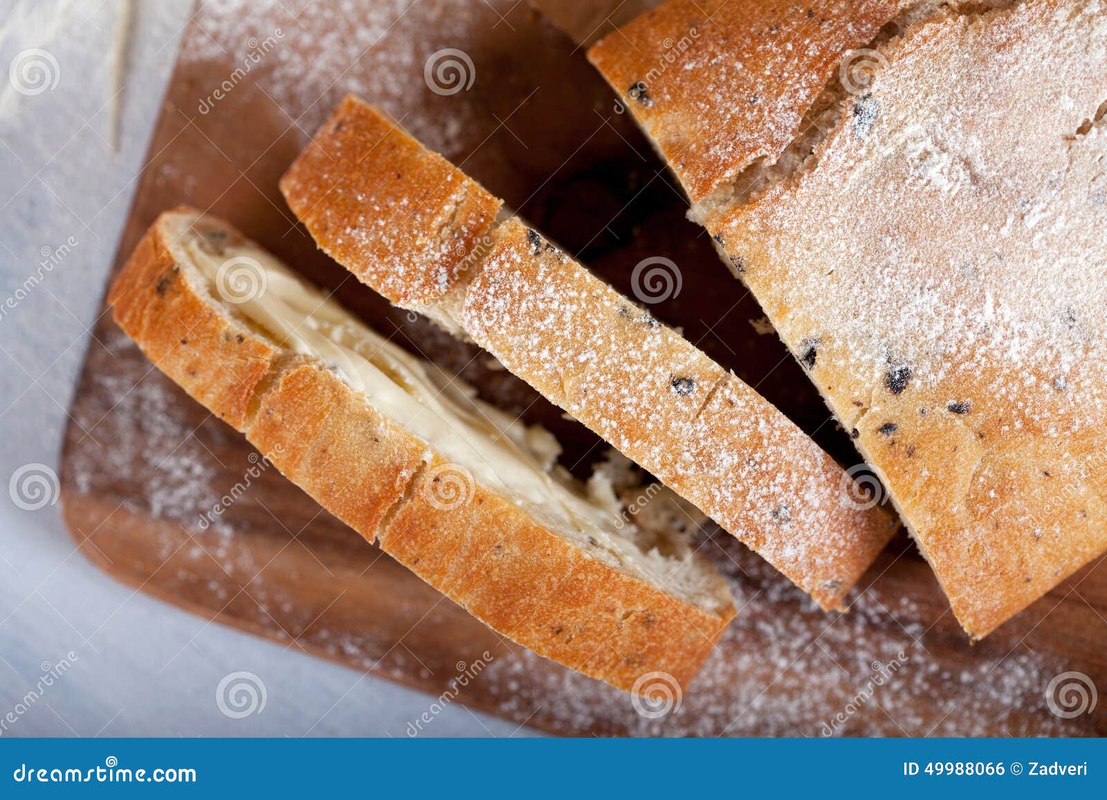 Sliced Fresh White Bread with Spices Stock Photo Image of grain