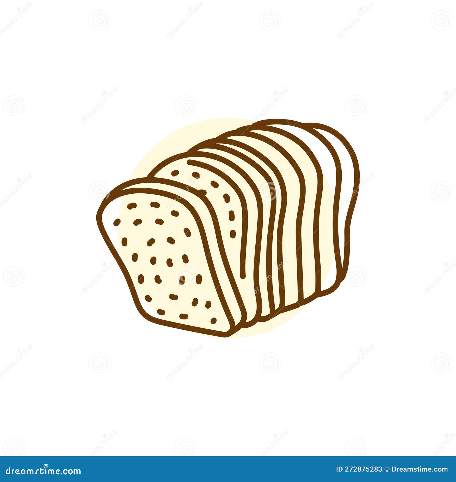 Sliced Grain Bread Black Line Icon. Bakery Stock Vector Illustration
