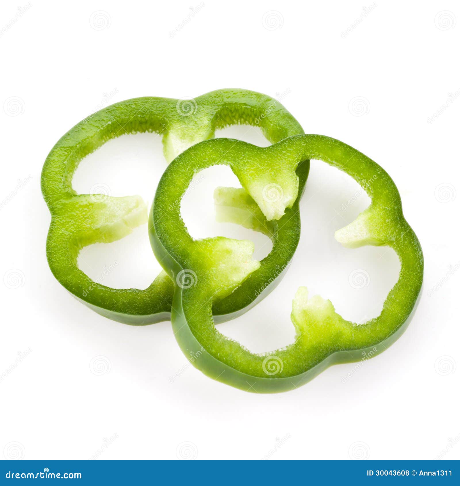 Sliced Green Pepper Isolated Royalty Free Stock Photos Image 30043608