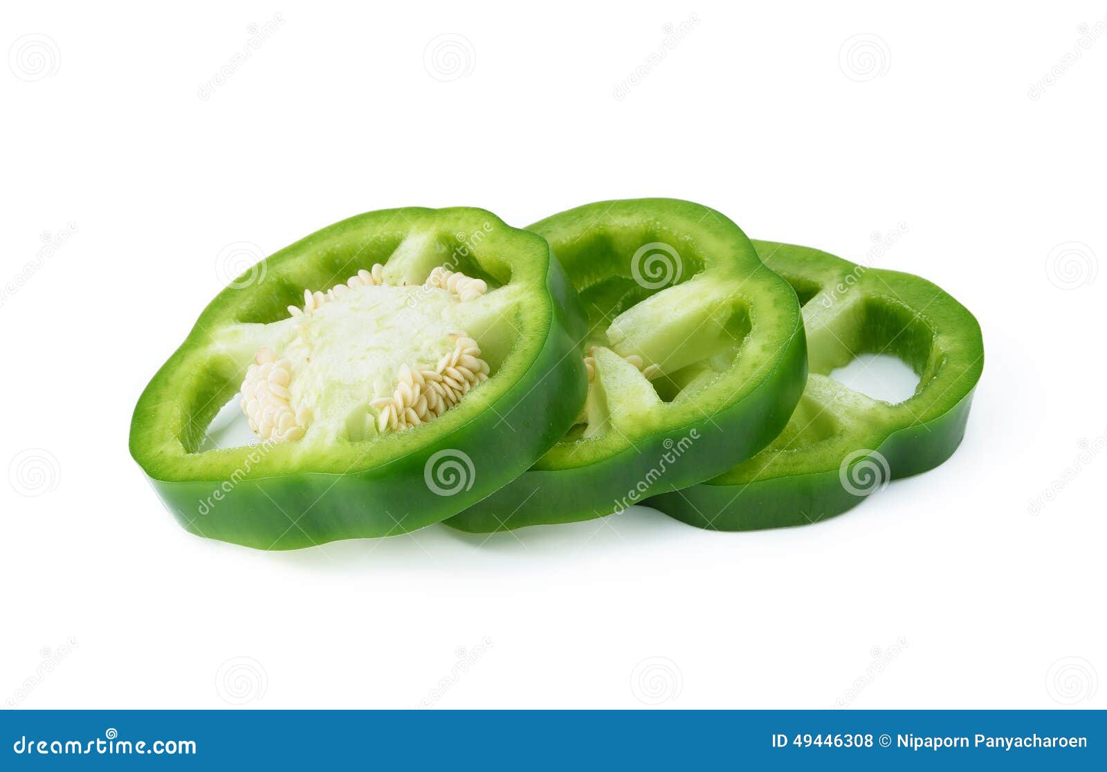 Sliced green pepper stock photo. Image of objects, organic 49446308