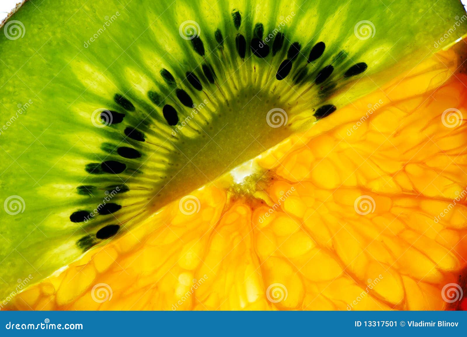 Sliced kiwi and mandarin stock image. Image of exotic - 13317501