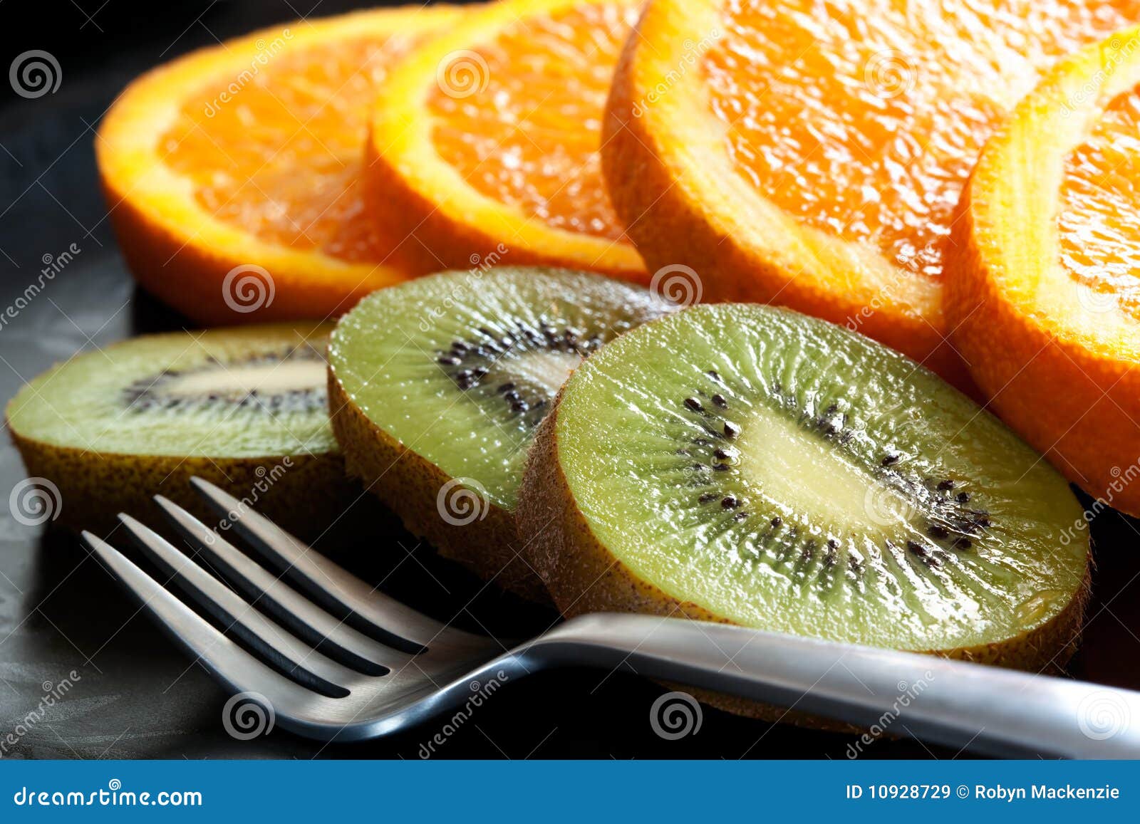 Sliced Orange and Kiwi Fruit Stock Image Image of horizontal, dessert