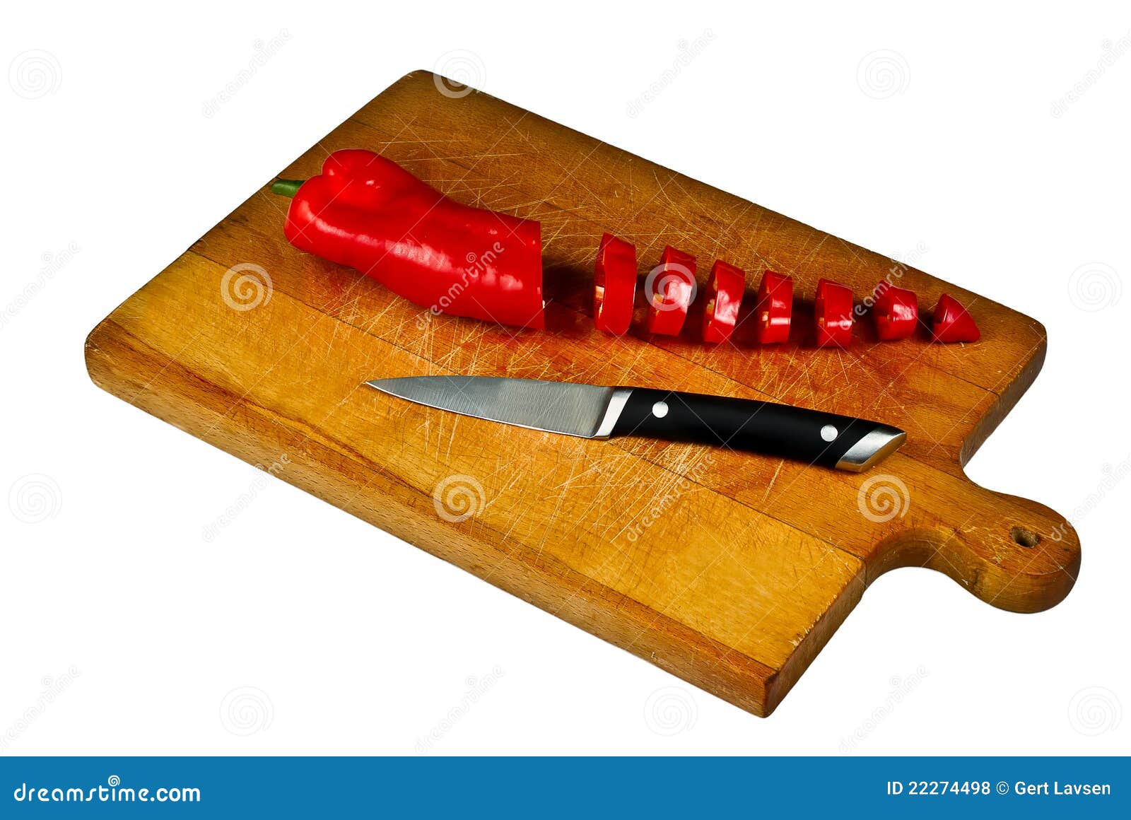 Sliced Pepper and Knife on Chopping Board Stock Photo Image of food, knife 22274498