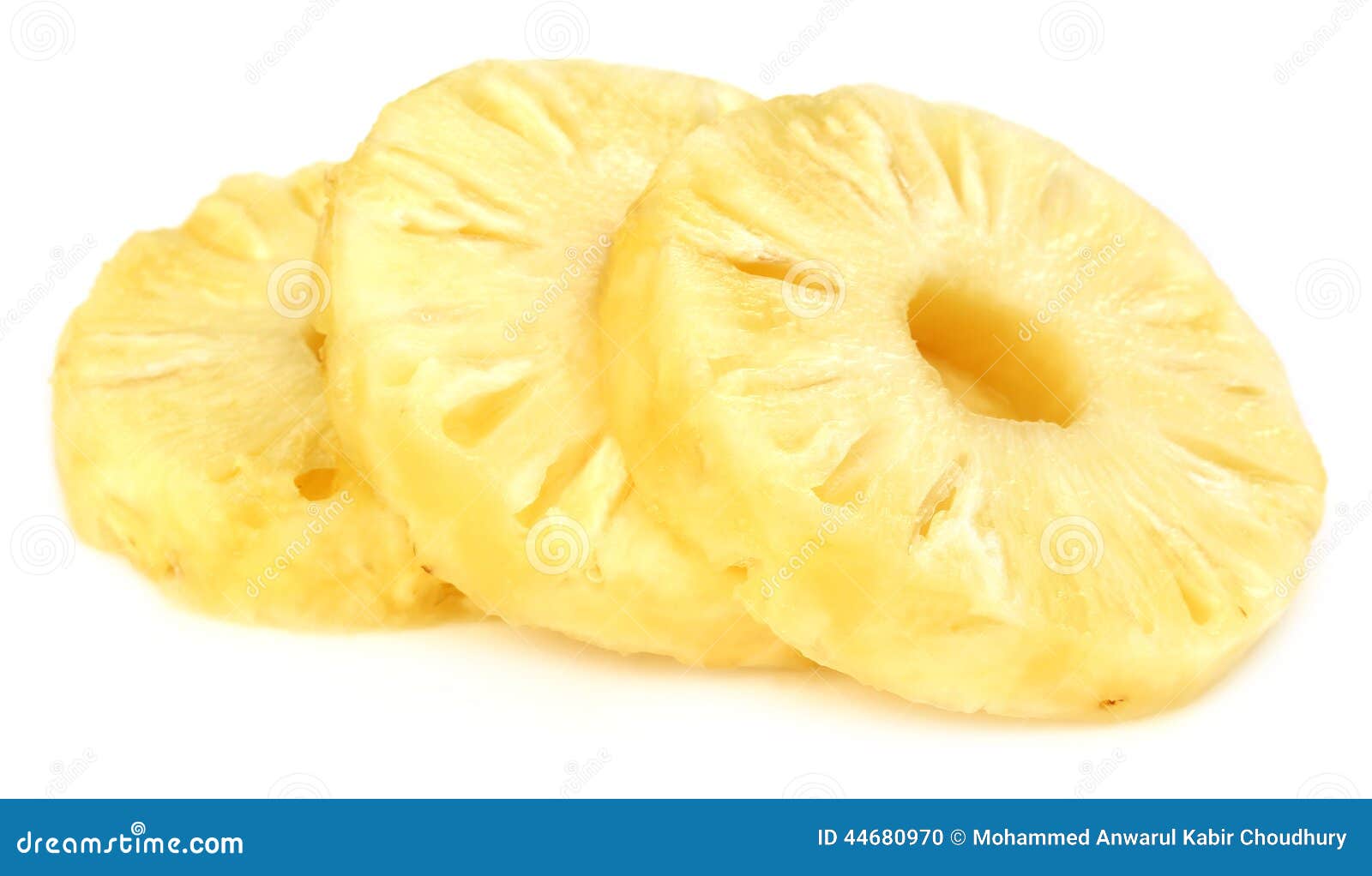 Sliced Pineapple. Bromelain Tropical Summer Fruit Pineapple Halves And