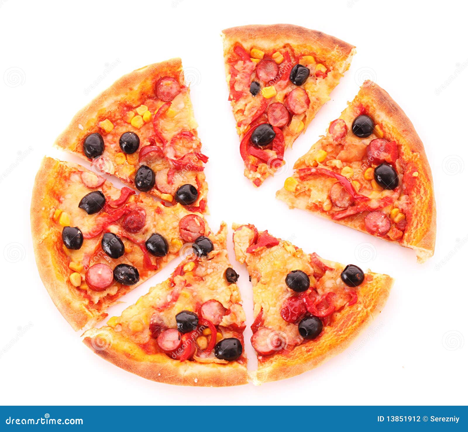 Sliced Pizza with Olives Isolated Stock Photo Image of olives, meal