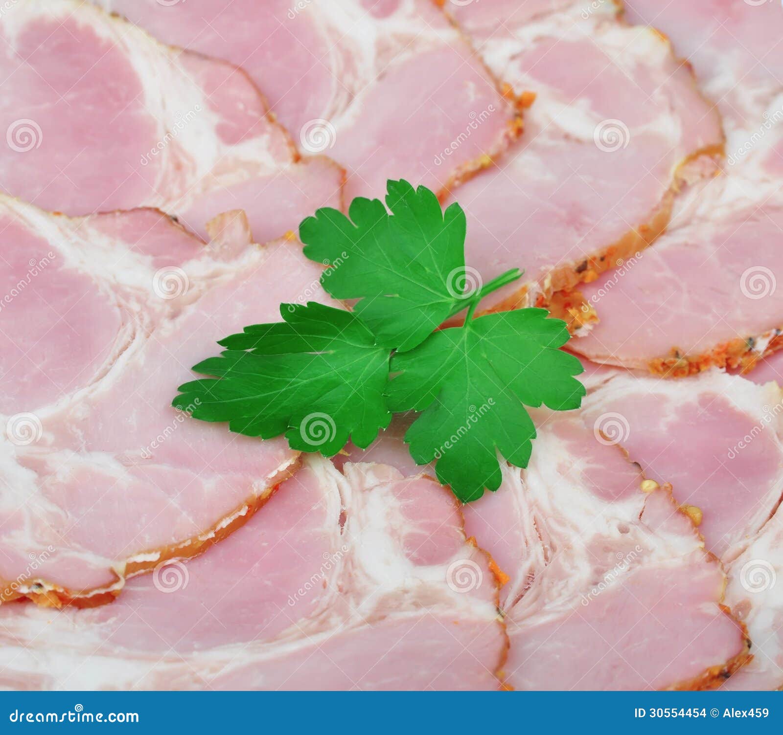 Sliced Pork Bacon with Parsley Stock Photo Image of preparation