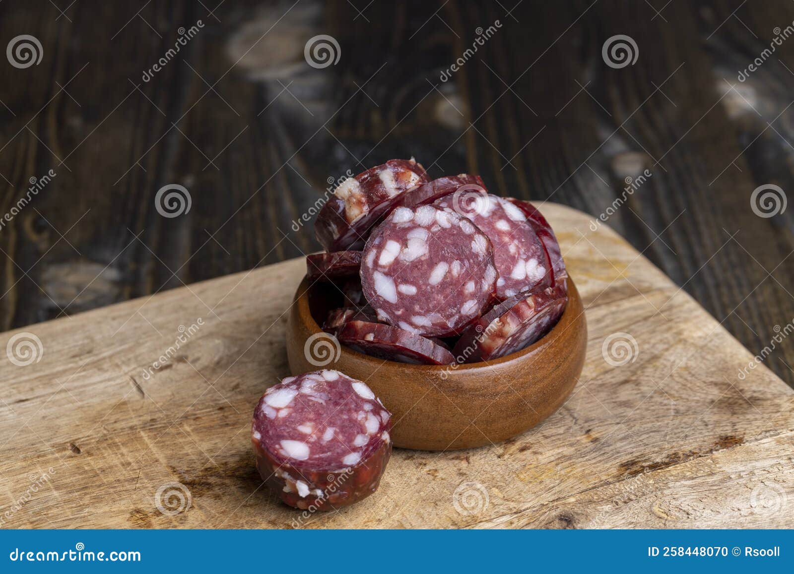 Sliced Pork Sausage with Bacon Stock Photo Image of ingredient