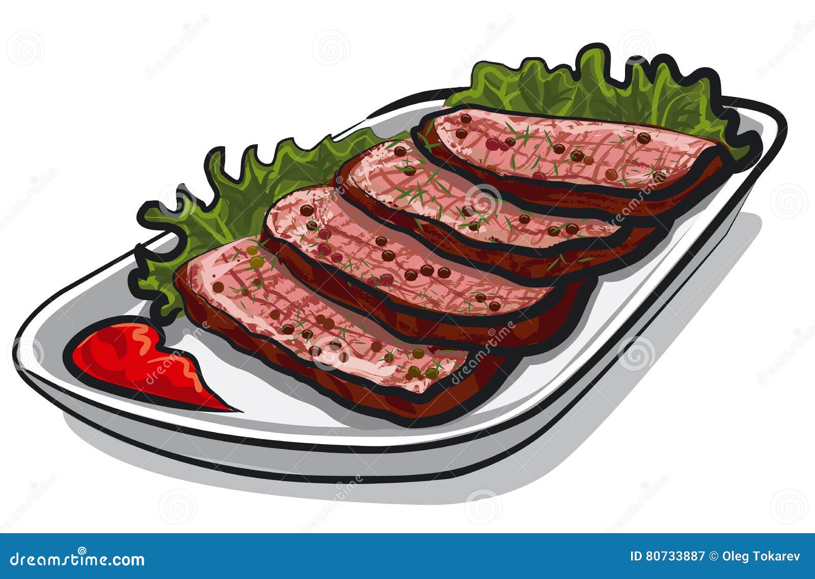 Sliced roast beef stock illustration. Illustration of lunch 80733887