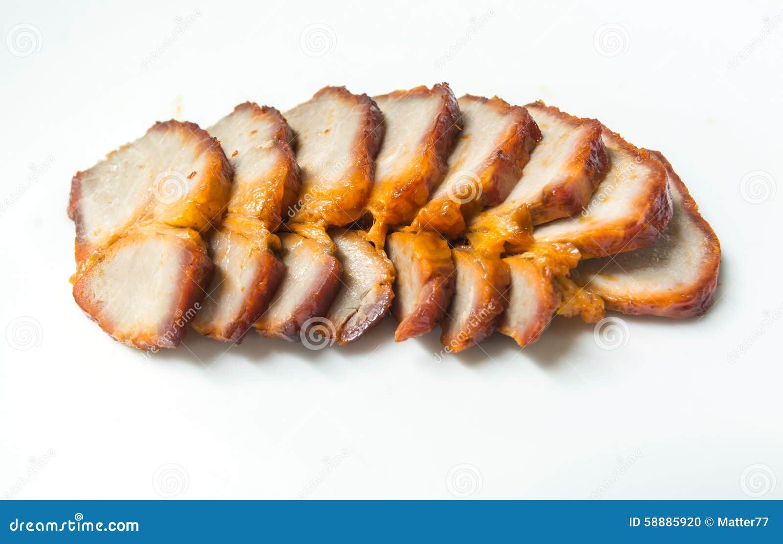 Sliced Roasted Pork stock photo. Image of marinate, roasted 58885920