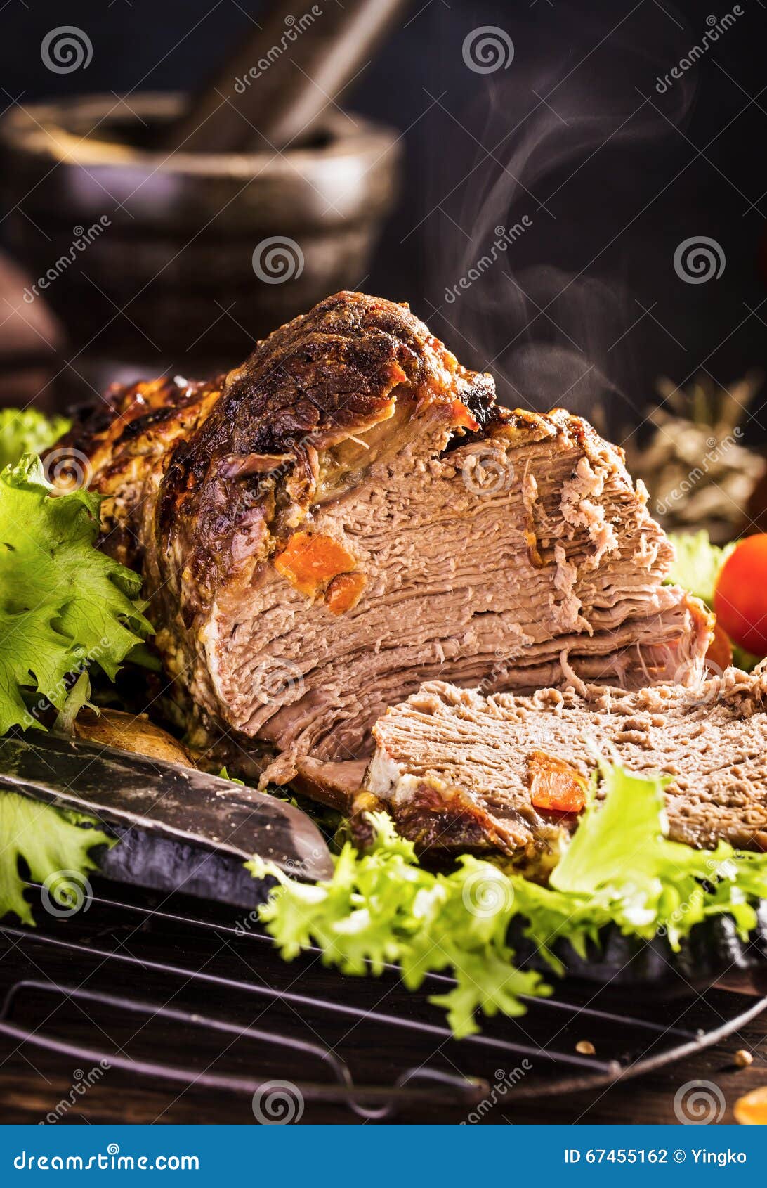 Roasted Veal Fillet, Young Beef Meat Isolated On A White Background RoyaltyFree Stock Photo
