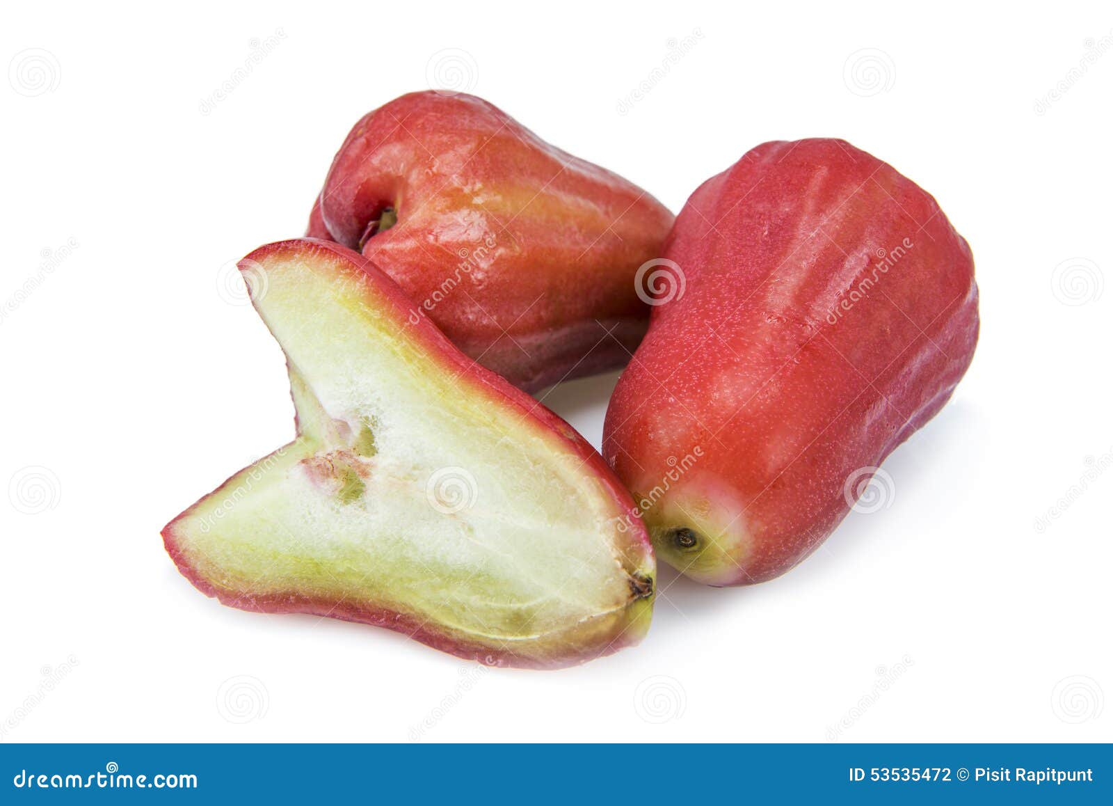 Sliced Rose Apples Isolated on White Background Stock Photo Image of