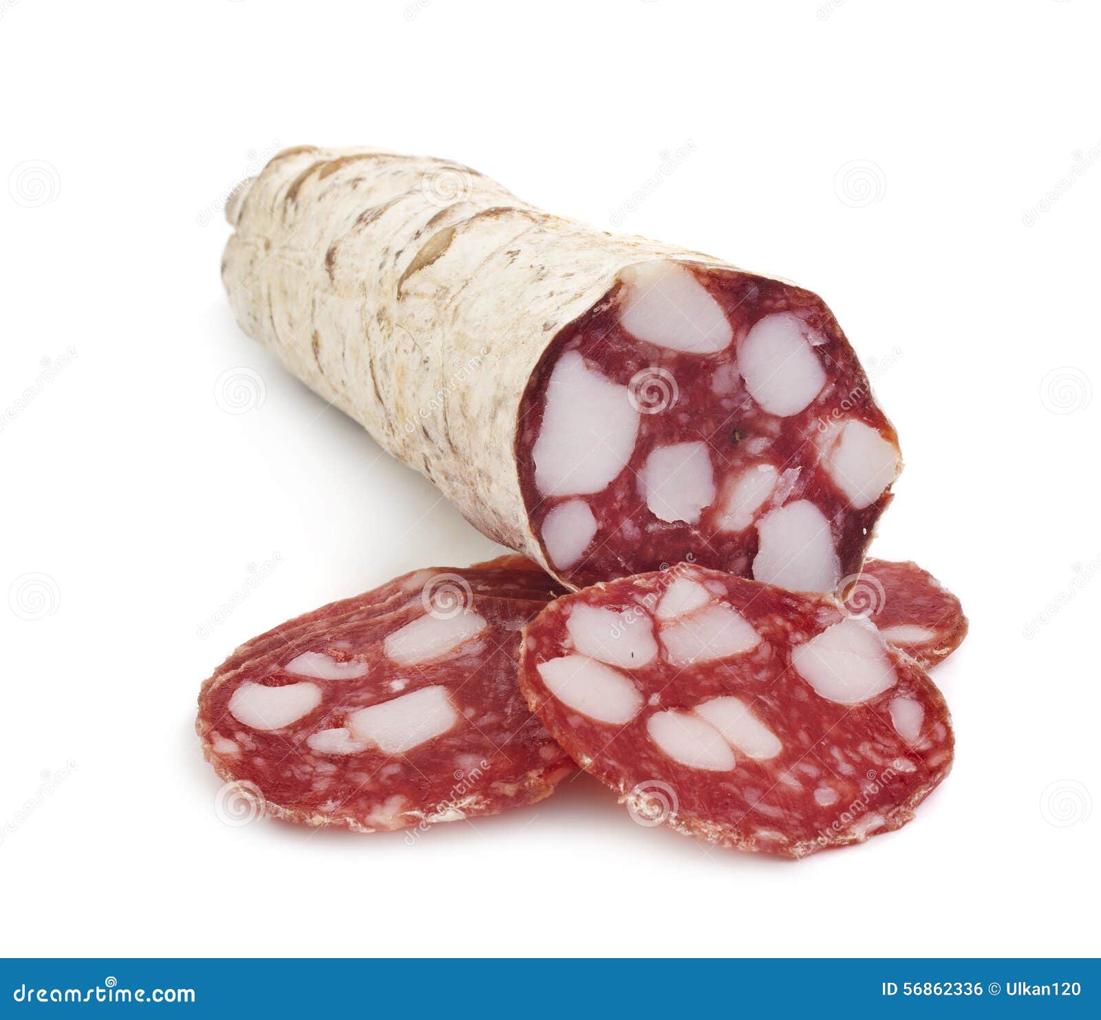 Sliced Salami Isolated on White Stock Photo Image of isolated