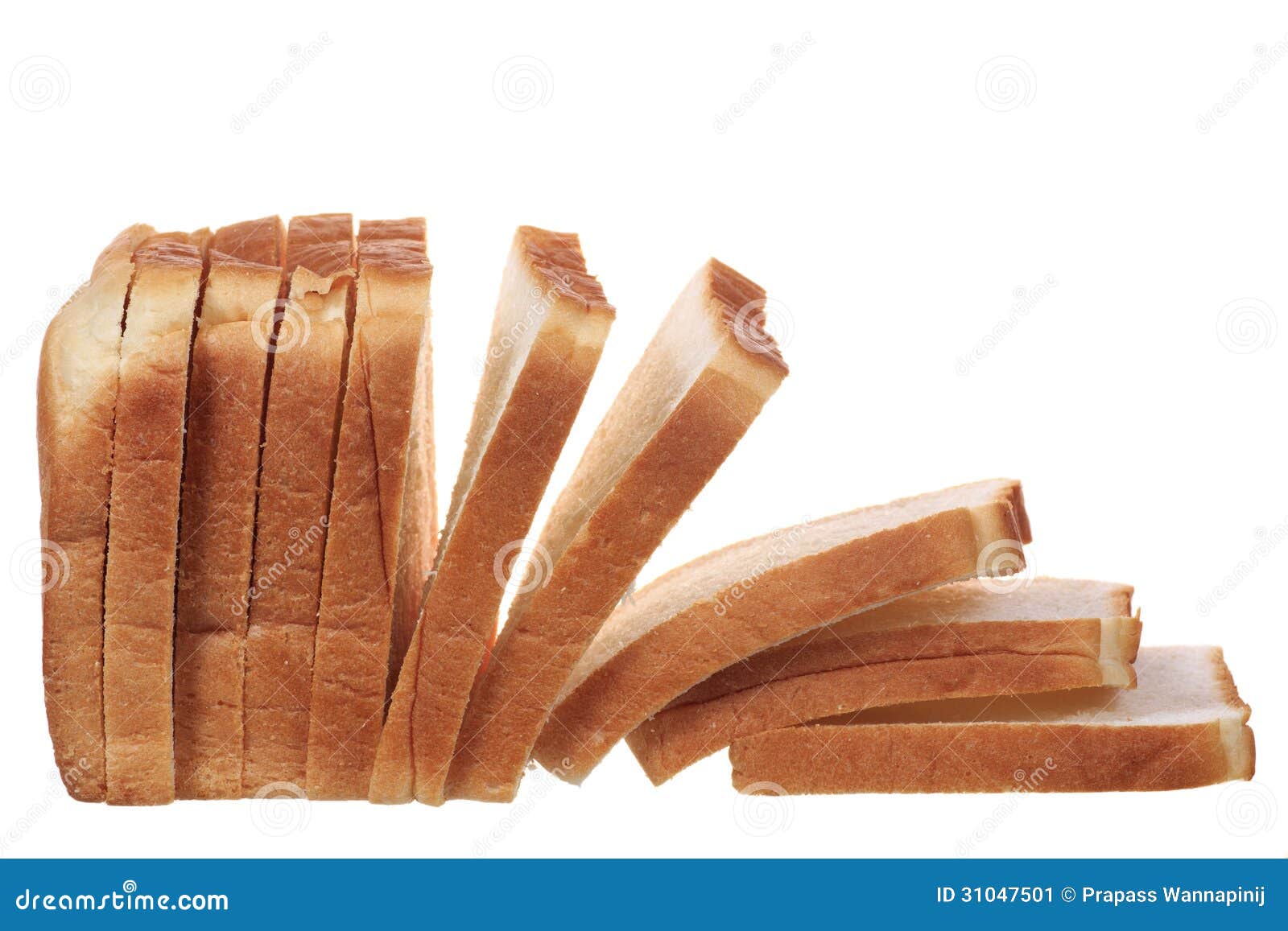Sliced Sandwich Bread Isolated Stock Image Image of breakfast, sliced