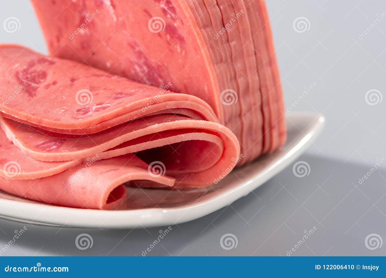 Sliced Smoked Ham on Gray Background Stock Photo Image of nourishment