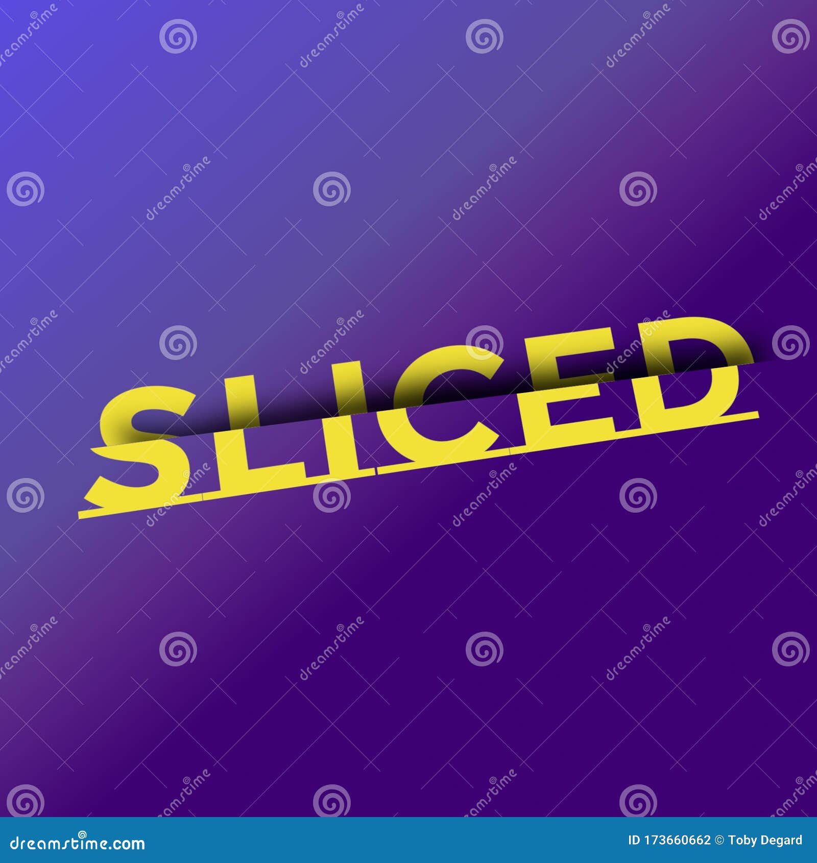 sliced spelled out in bold yellow lettering over purple background.