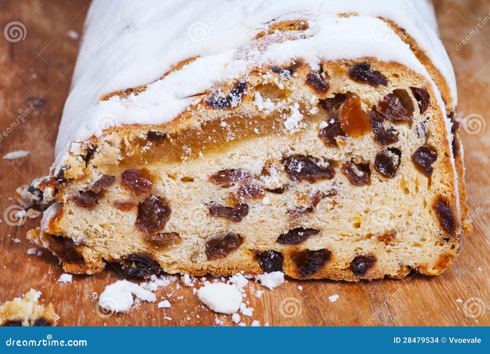 Sliced Stollen Cake with Dried Fruit and Marzipan Stock Photo Image of stollen, meal 28479534