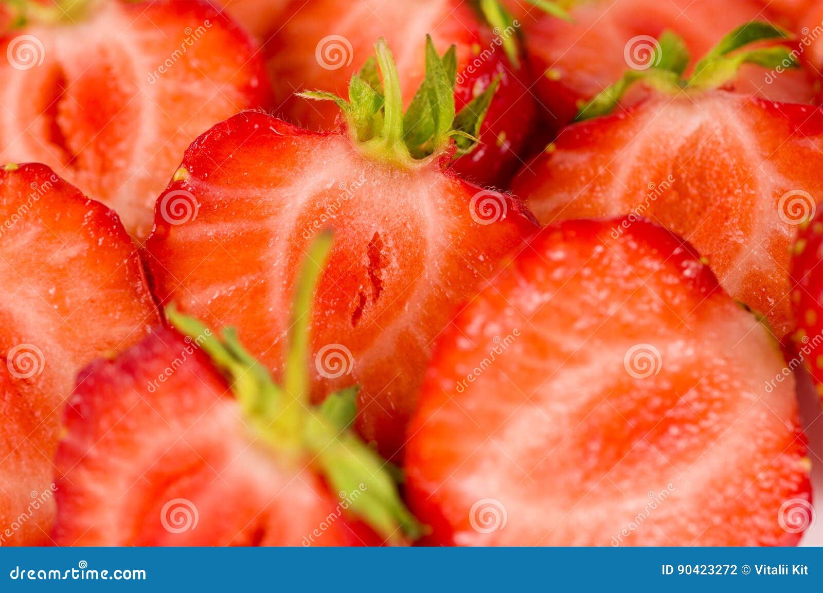 Sliced strawberries stock photo. Image of summer, juicy 90423272