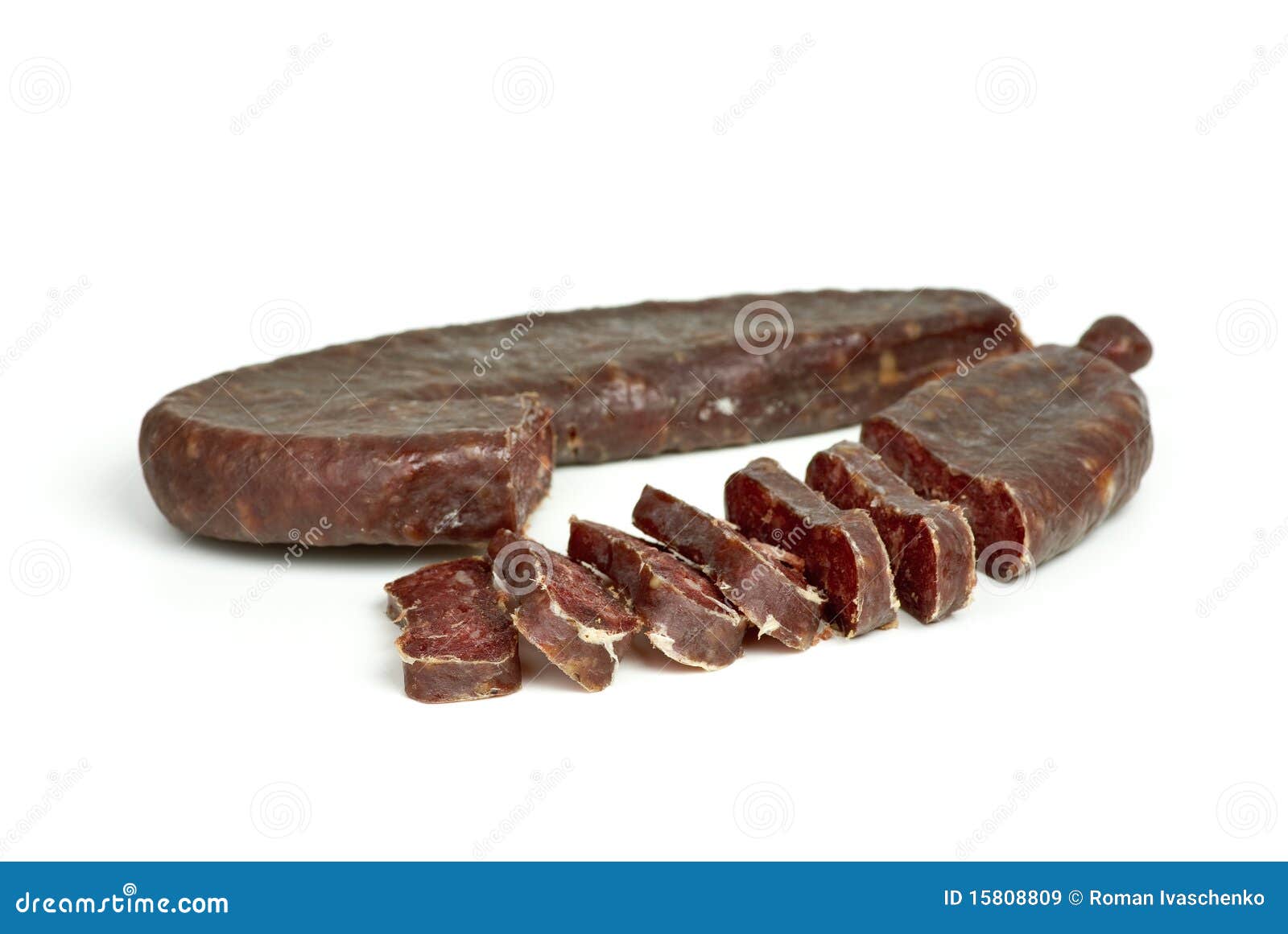 Sliced Turkic Summer Sausage Stock Image Image of sausage, turkic