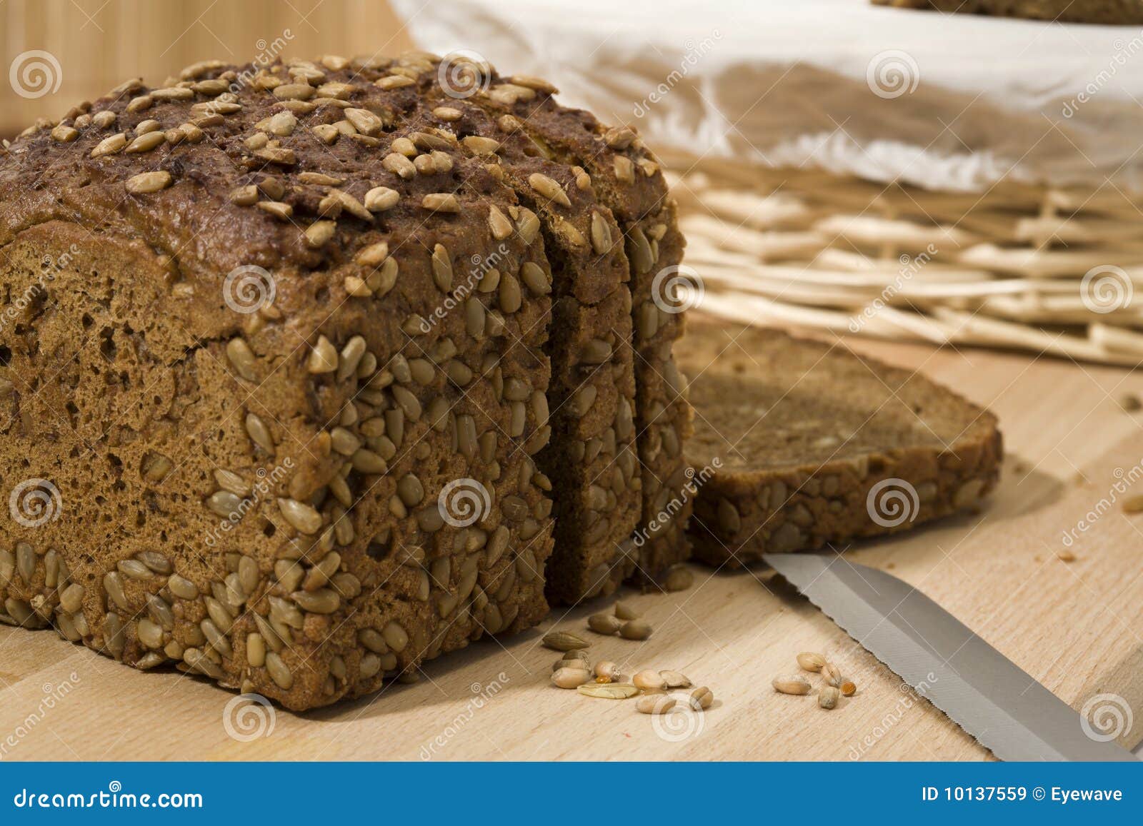 Sliced Whole Grain Brown Bread Stock Image Image of freshness, food 10137559