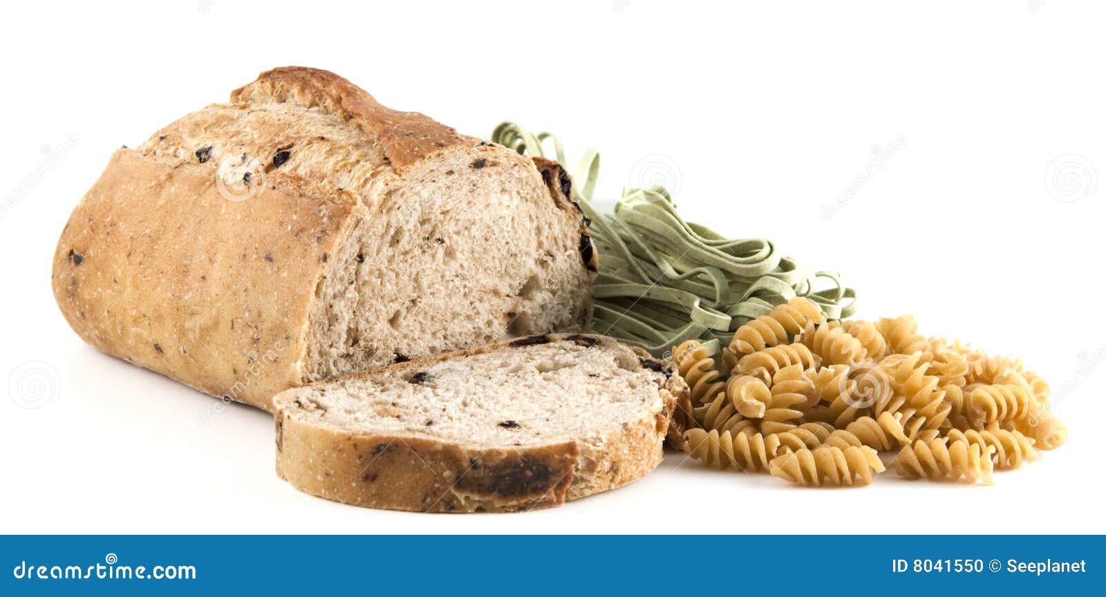Sliced Whole Wheat Olive Bread and Pasta Stock Photo Image of isolated, natural 8041550